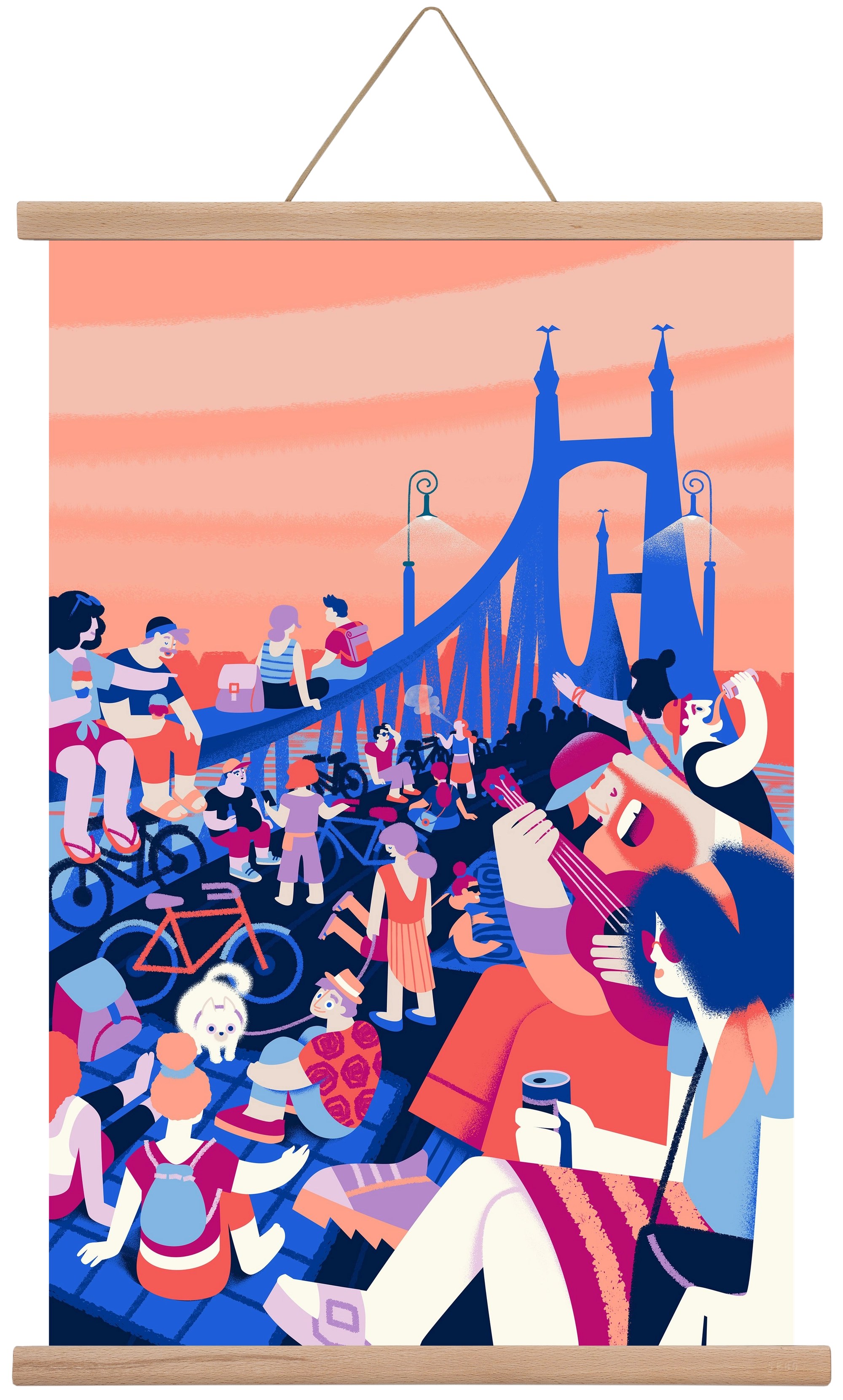 Liberty bridge, 40x60 cm (40x60 cm), Tölgy akasztó