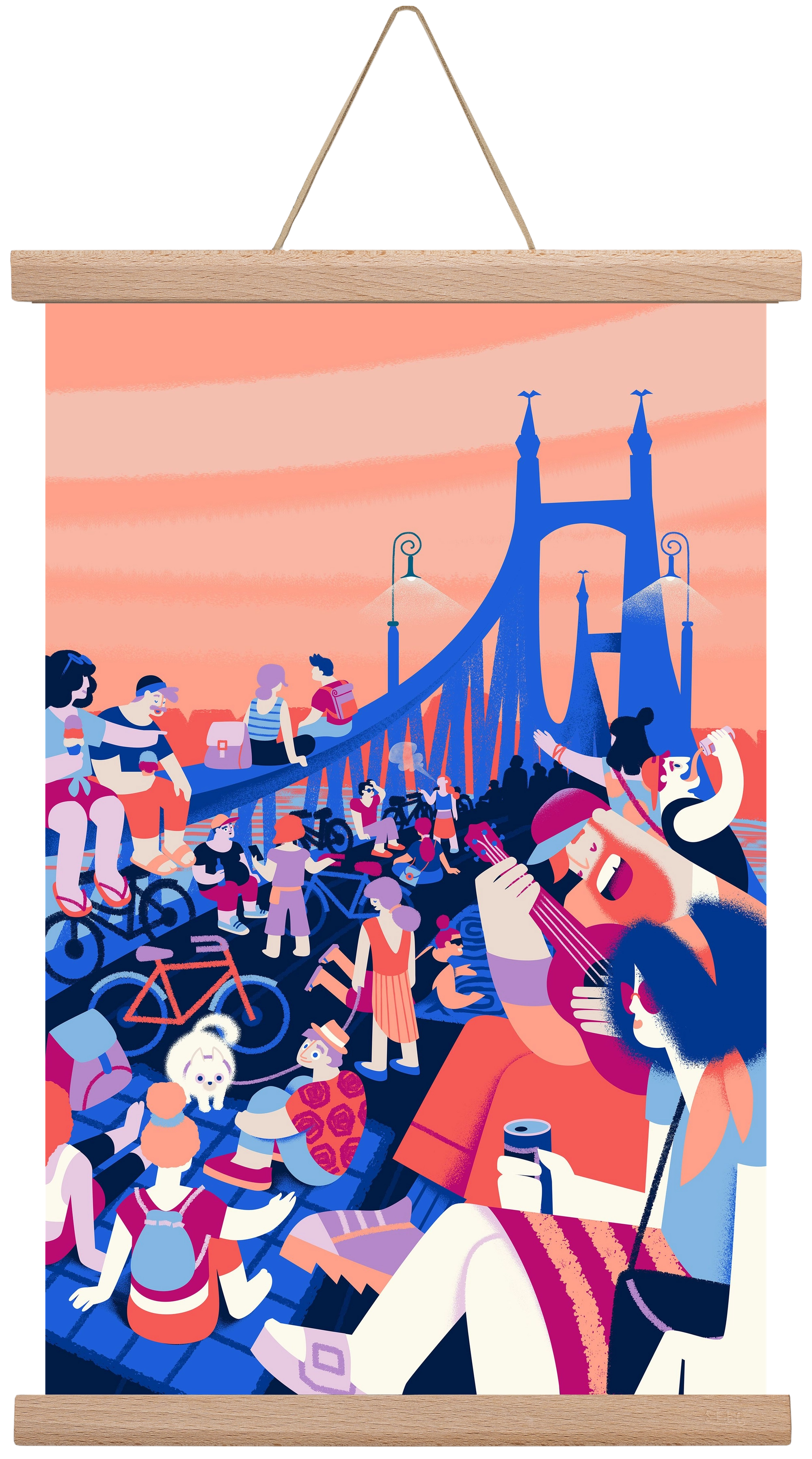 Liberty bridge, 30x45 cm (30x45 cm), Tölgy akasztó