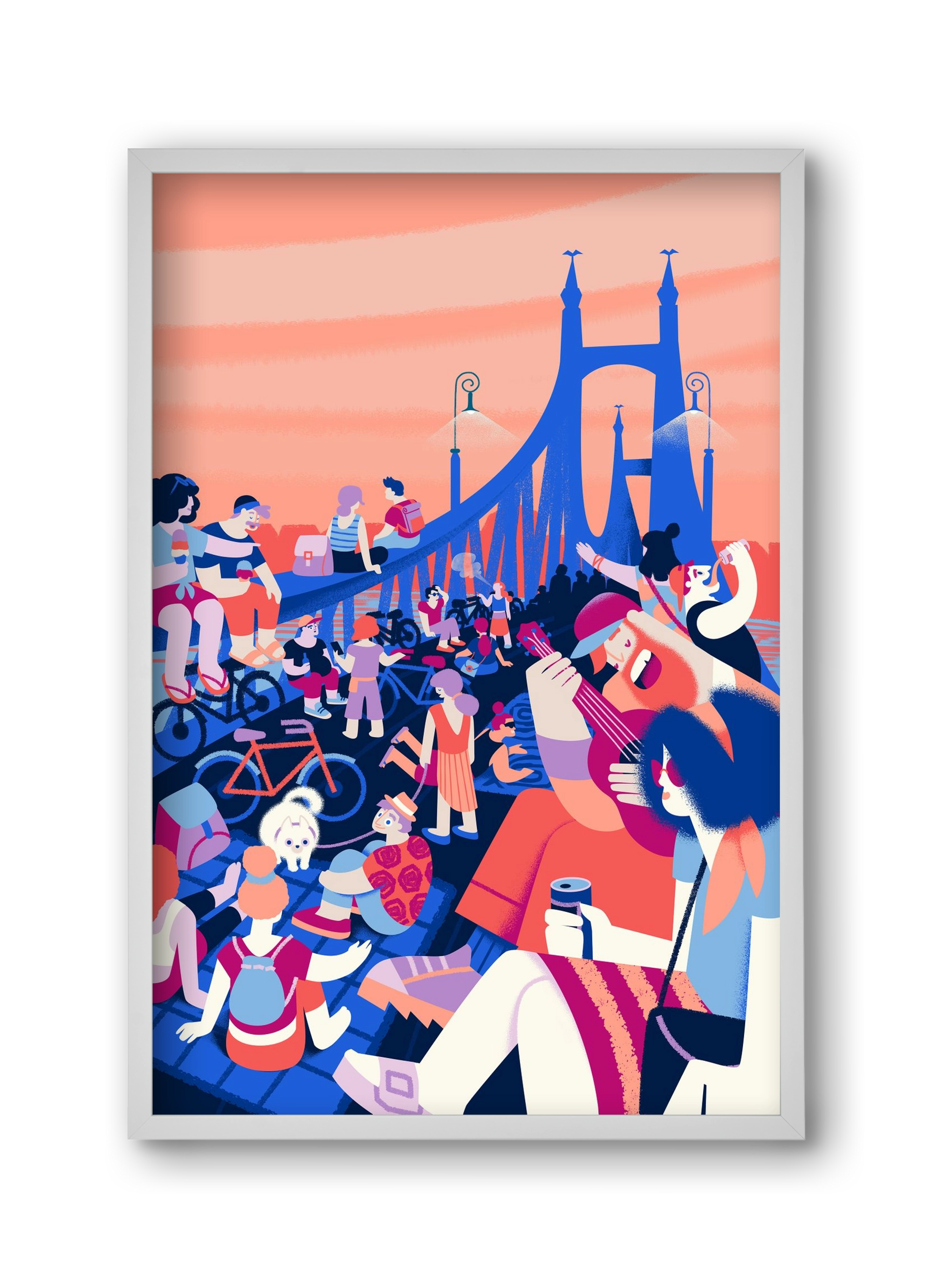 Liberty bridge, 30x45 cm (30x45 cm), Fehér keret