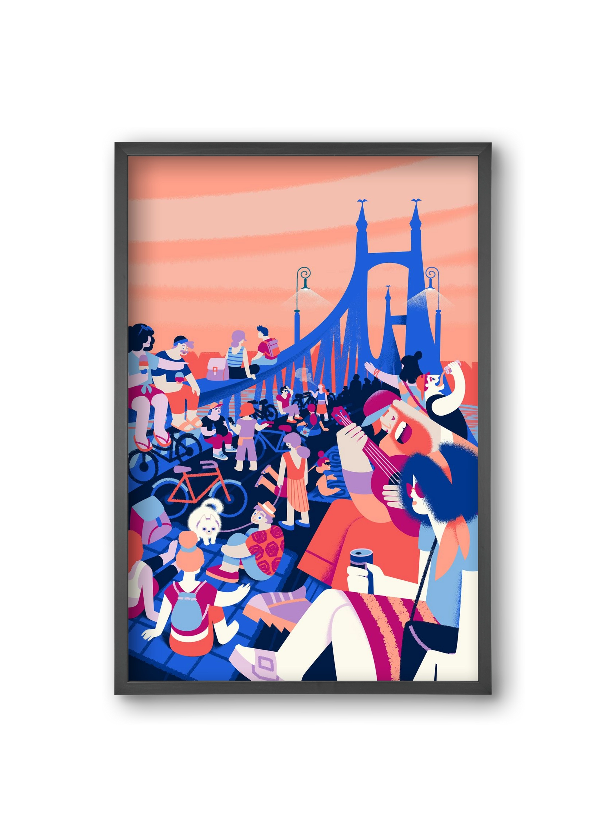 Liberty bridge, 20x30 cm (20x30 cm), Fekete keret