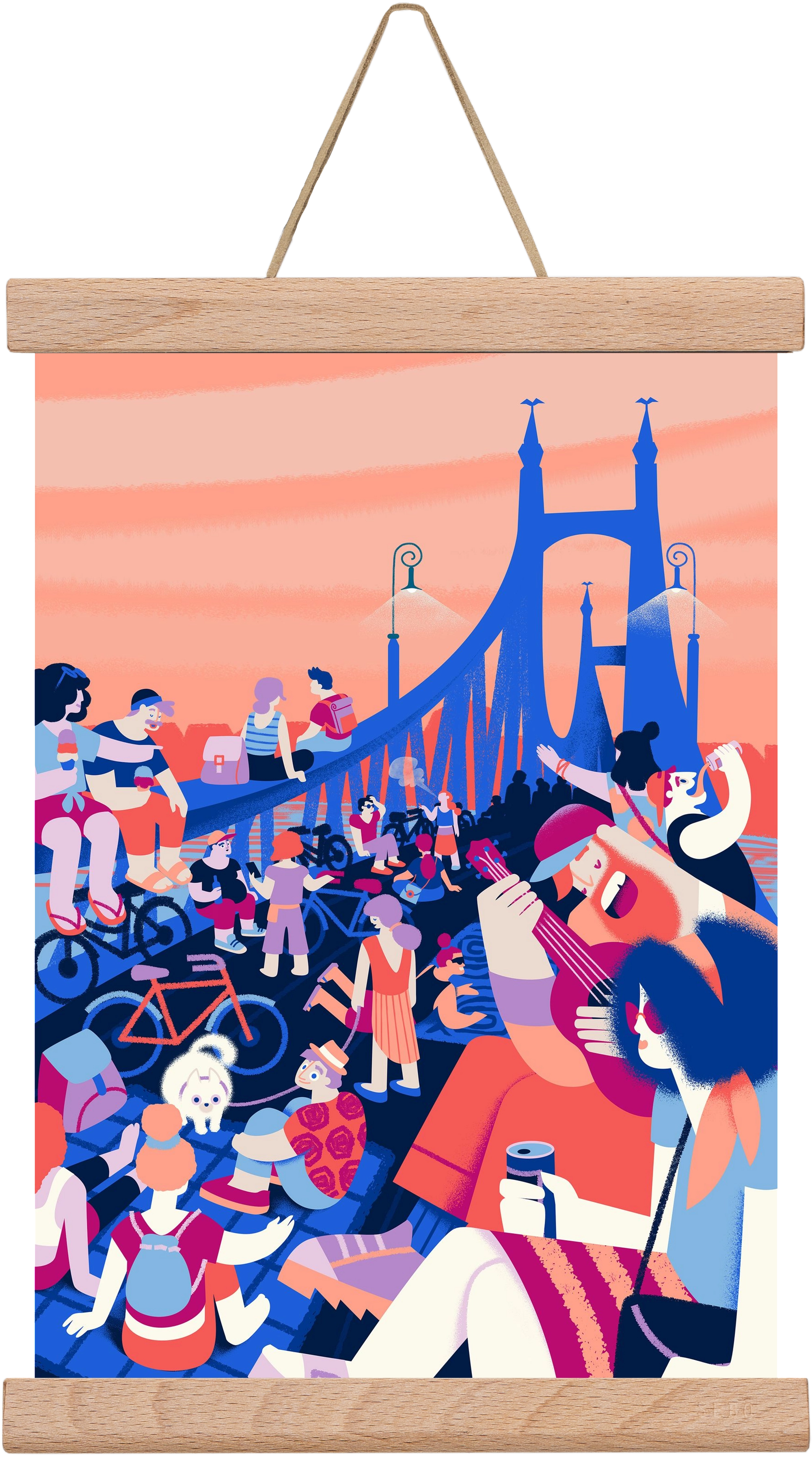 Liberty bridge, 20x30 cm (20x30 cm), Tölgy akasztó