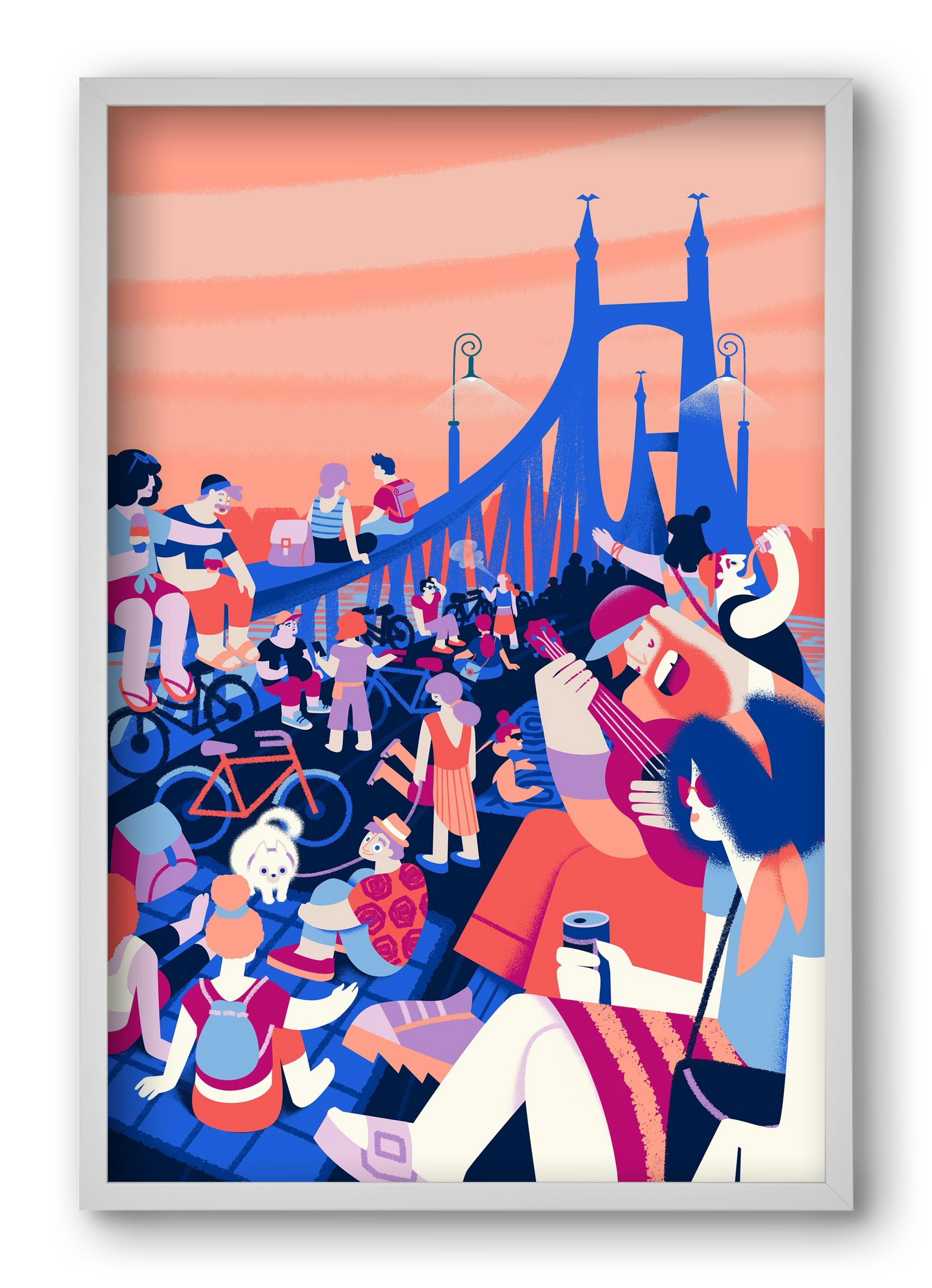 Liberty bridge, 40x60 cm (40x60 cm), Fehér keret