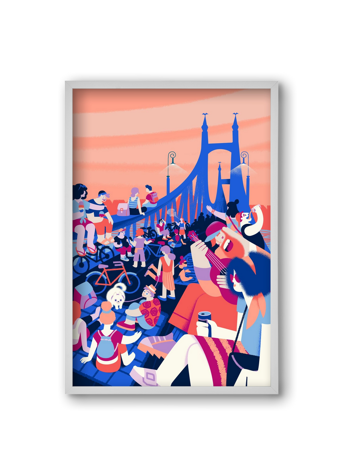 Liberty bridge, 20x30 cm (20x30 cm), Fehér keret