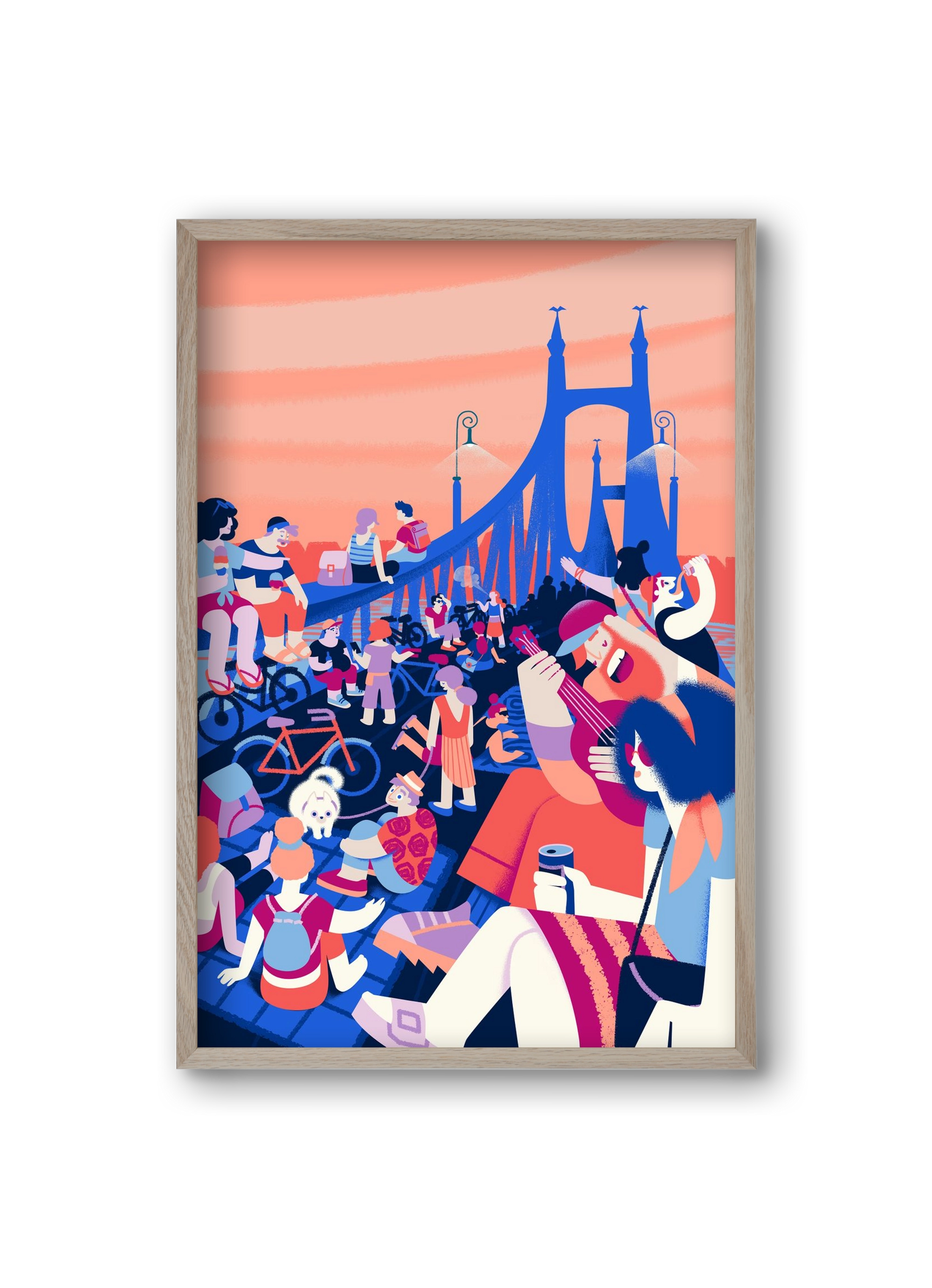 Liberty bridge, 20x30 cm (20x30 cm), Tölgy keret