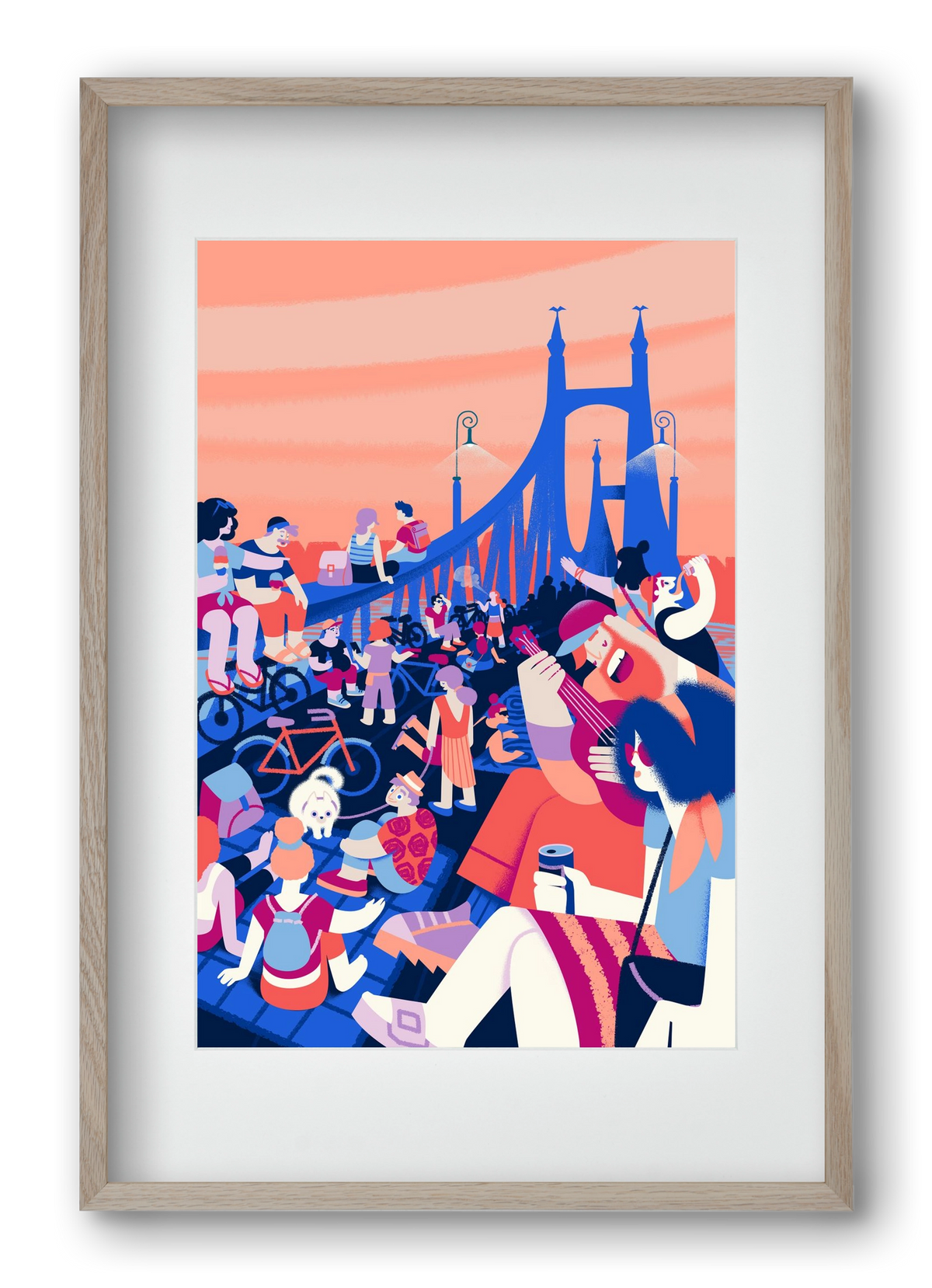 Liberty bridge, 40x60 cm (30x45 cm), Tölgy keret, paszpartuval