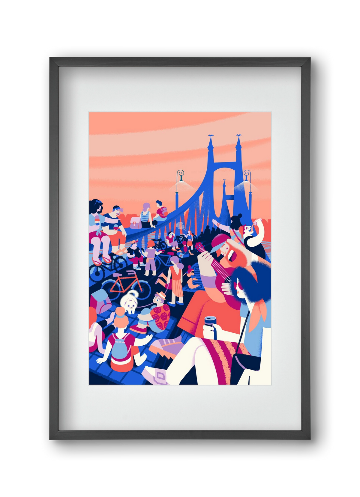 Liberty bridge, 30x45 cm (20x30 cm), Fekete keret, paszpartuval