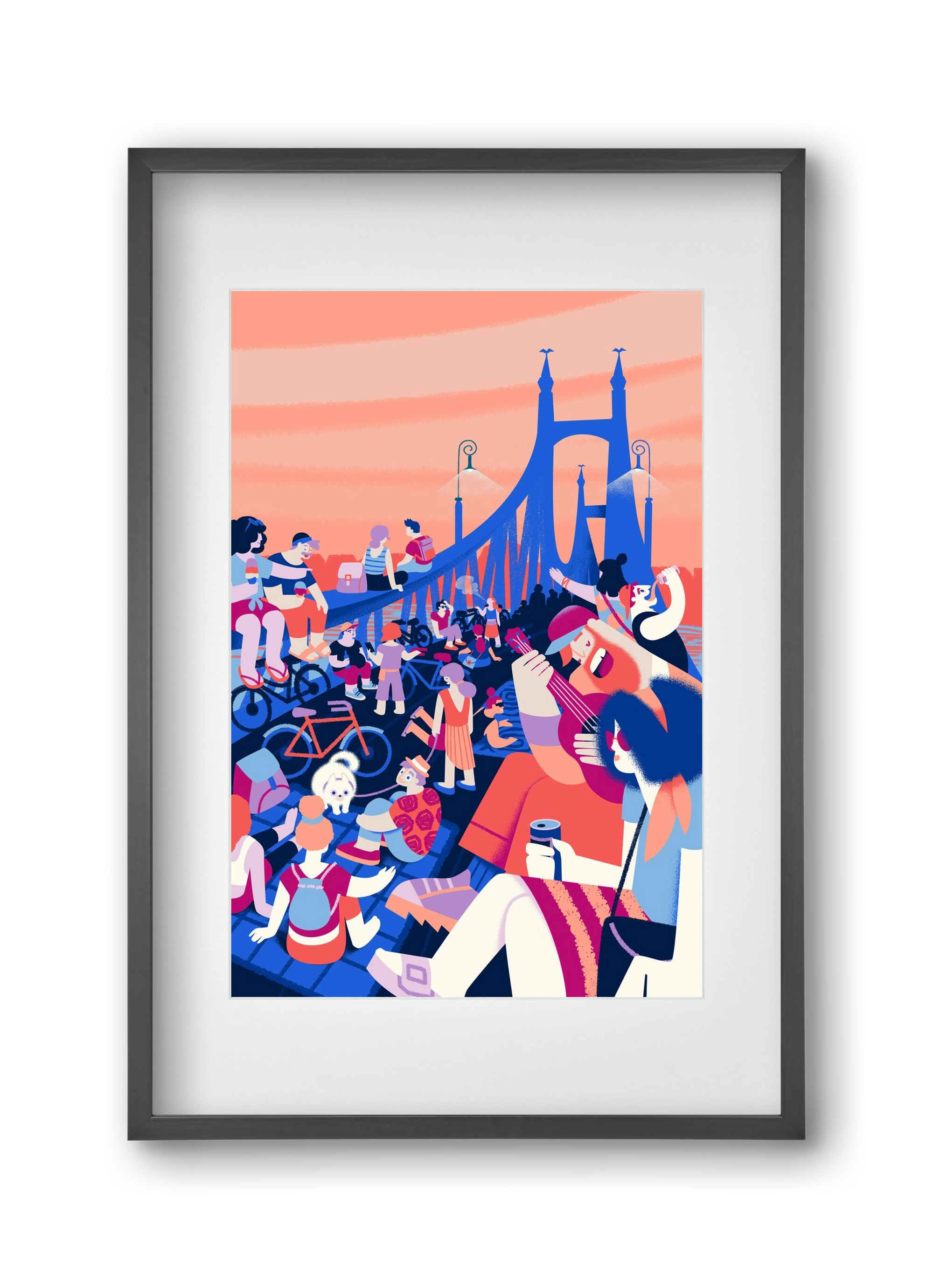 Liberty bridge, 30x45 cm (20x30 cm), Fekete keret, paszpartuval