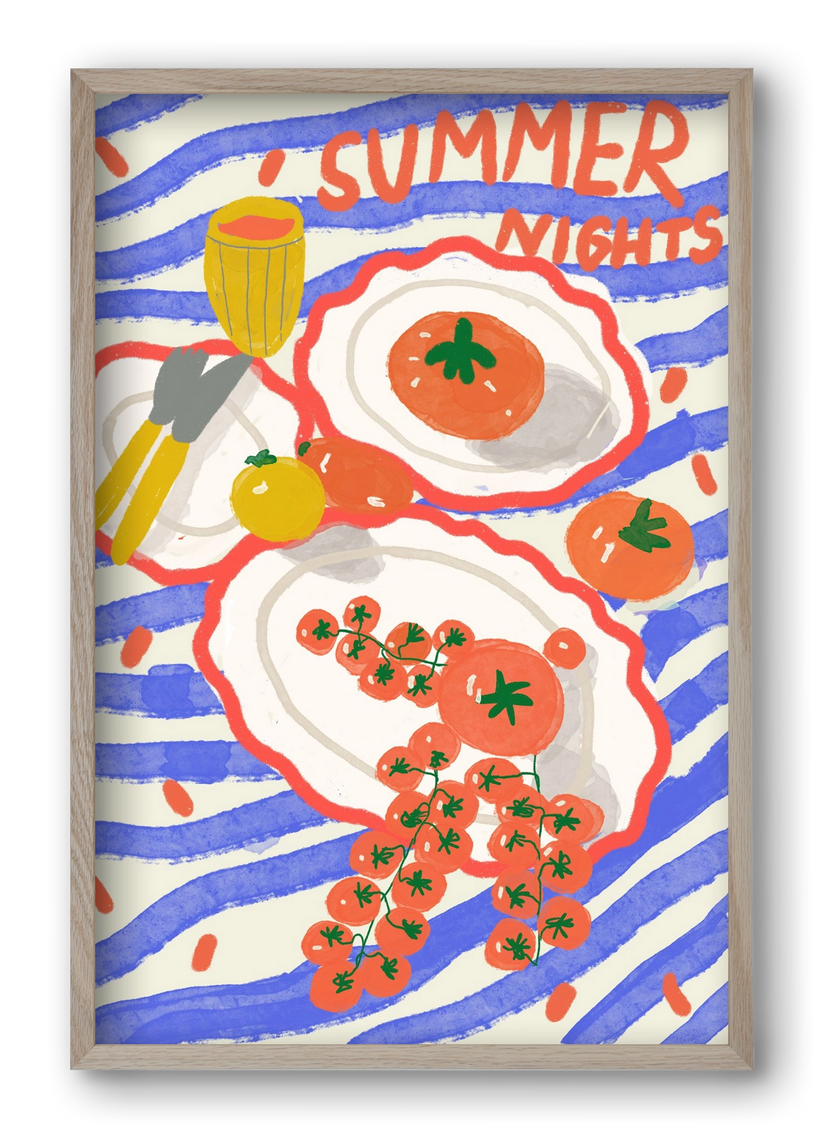 Summer Nights , 40x60 cm (40x60 cm), Tölgy keret