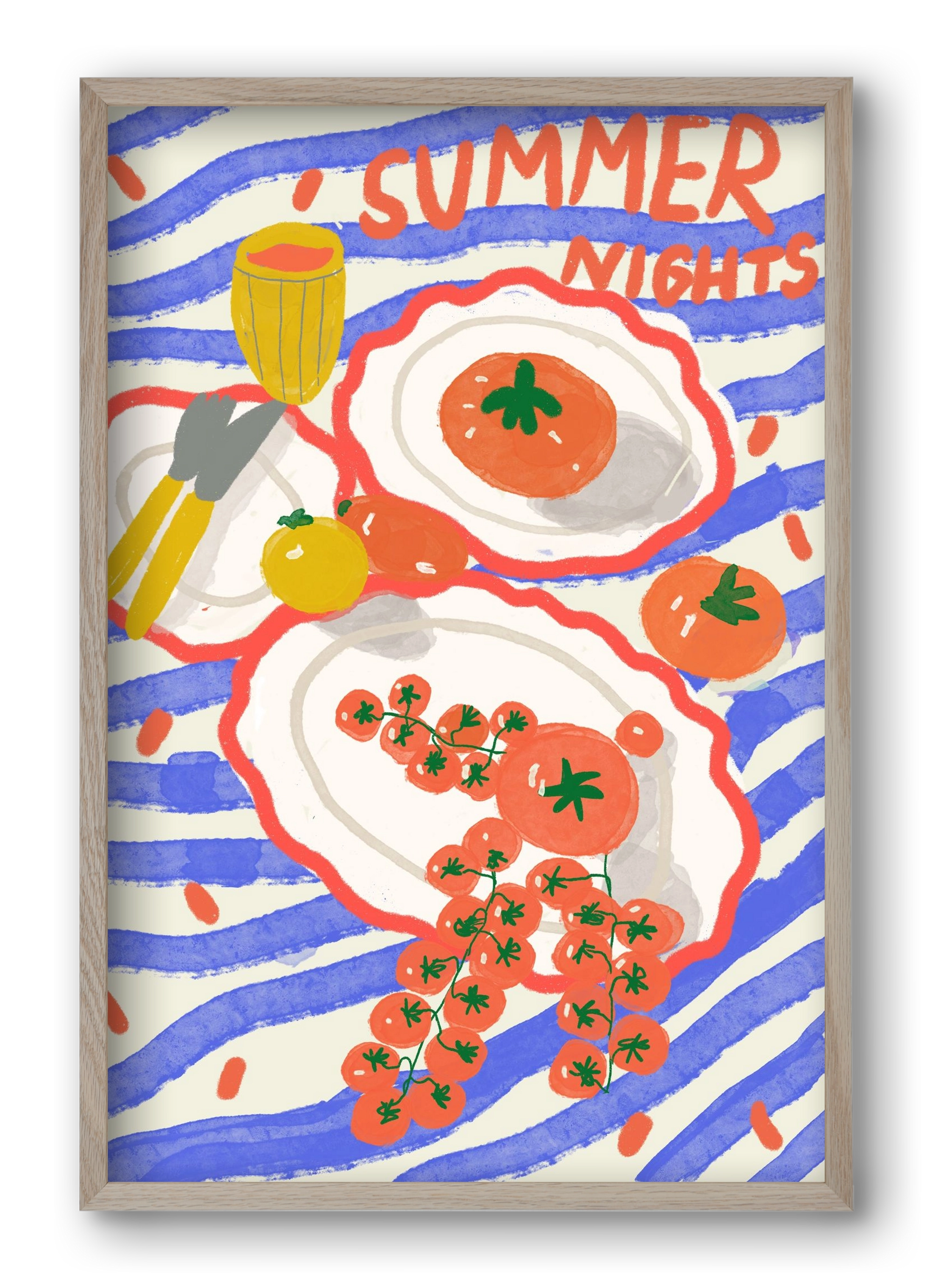 Summer Nights , 40x60 cm (40x60 cm), Tölgy keret