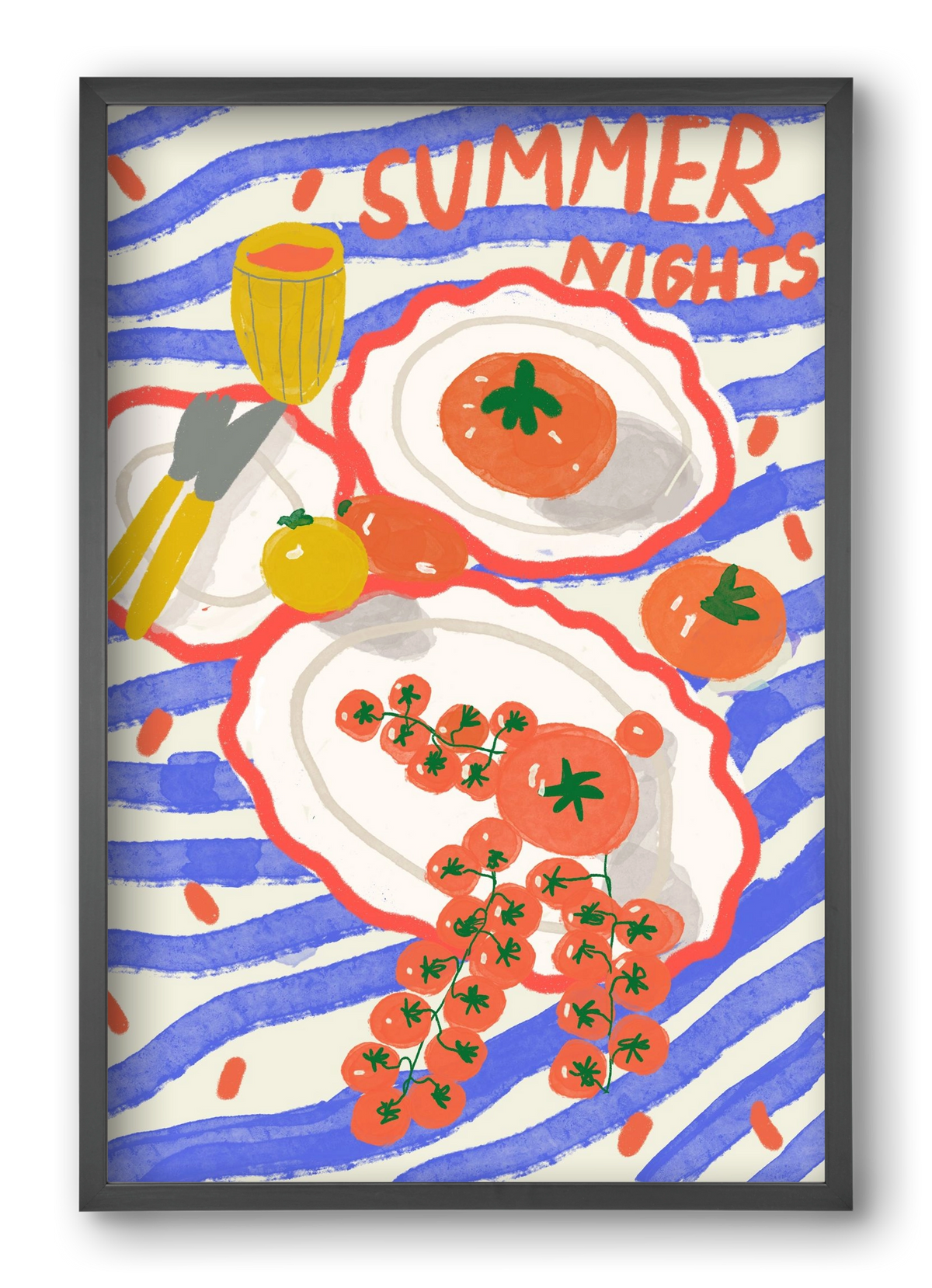 Summer Nights , 40x60 cm (40x60 cm), Fekete keret