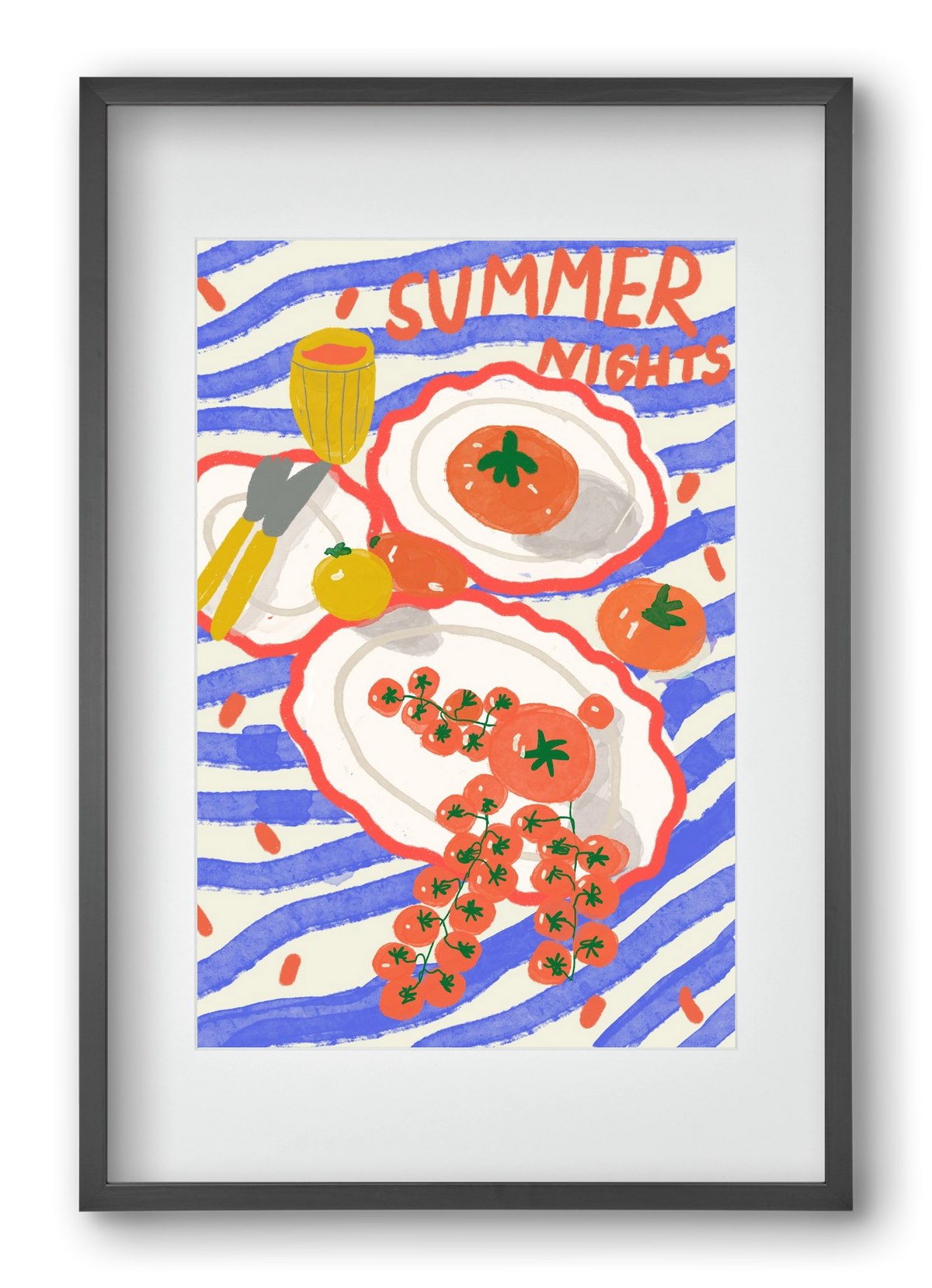 Summer Nights , 40x60 cm (30x45 cm), Fekete keret, paszpartuval