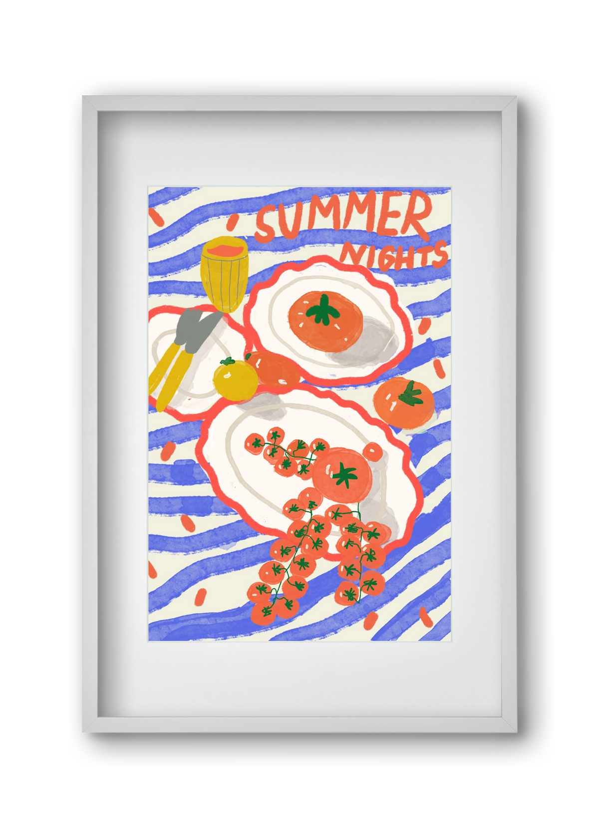 Summer Nights , 30x45 cm (20x30 cm), Fehér keret, paszpartuval