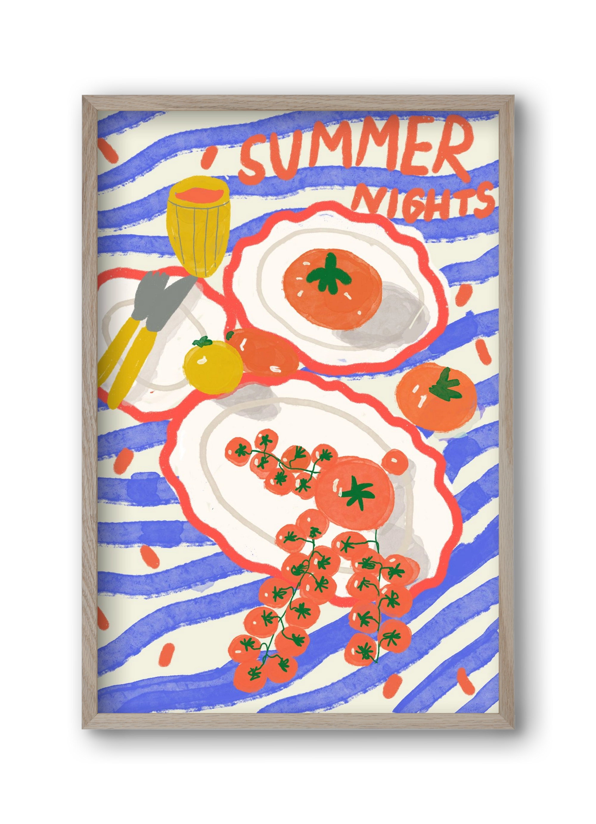 Summer Nights , 30x45 cm (30x45 cm), Tölgy keret