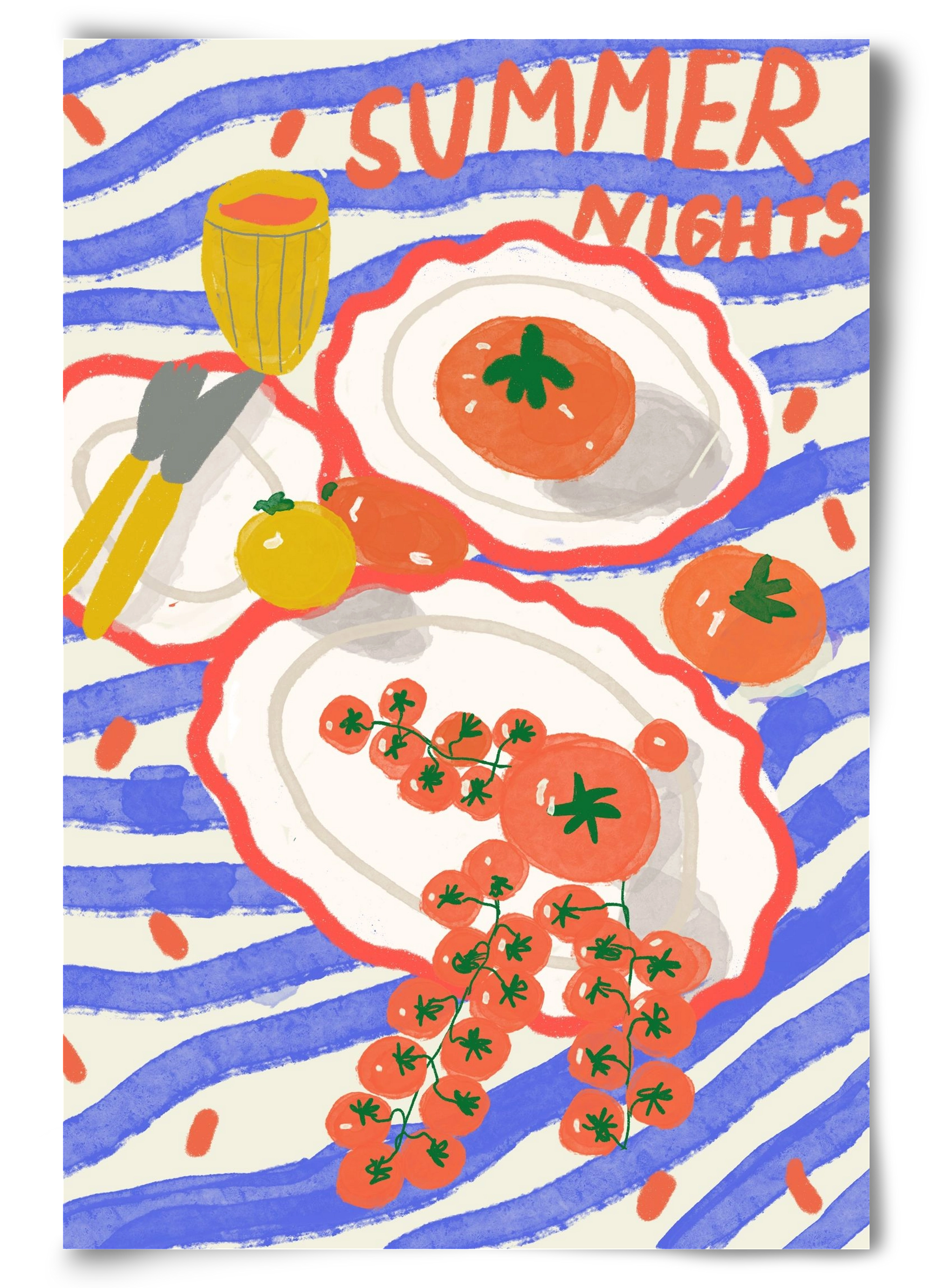 Summer Nights , 60x90 cm, Keret nélkül