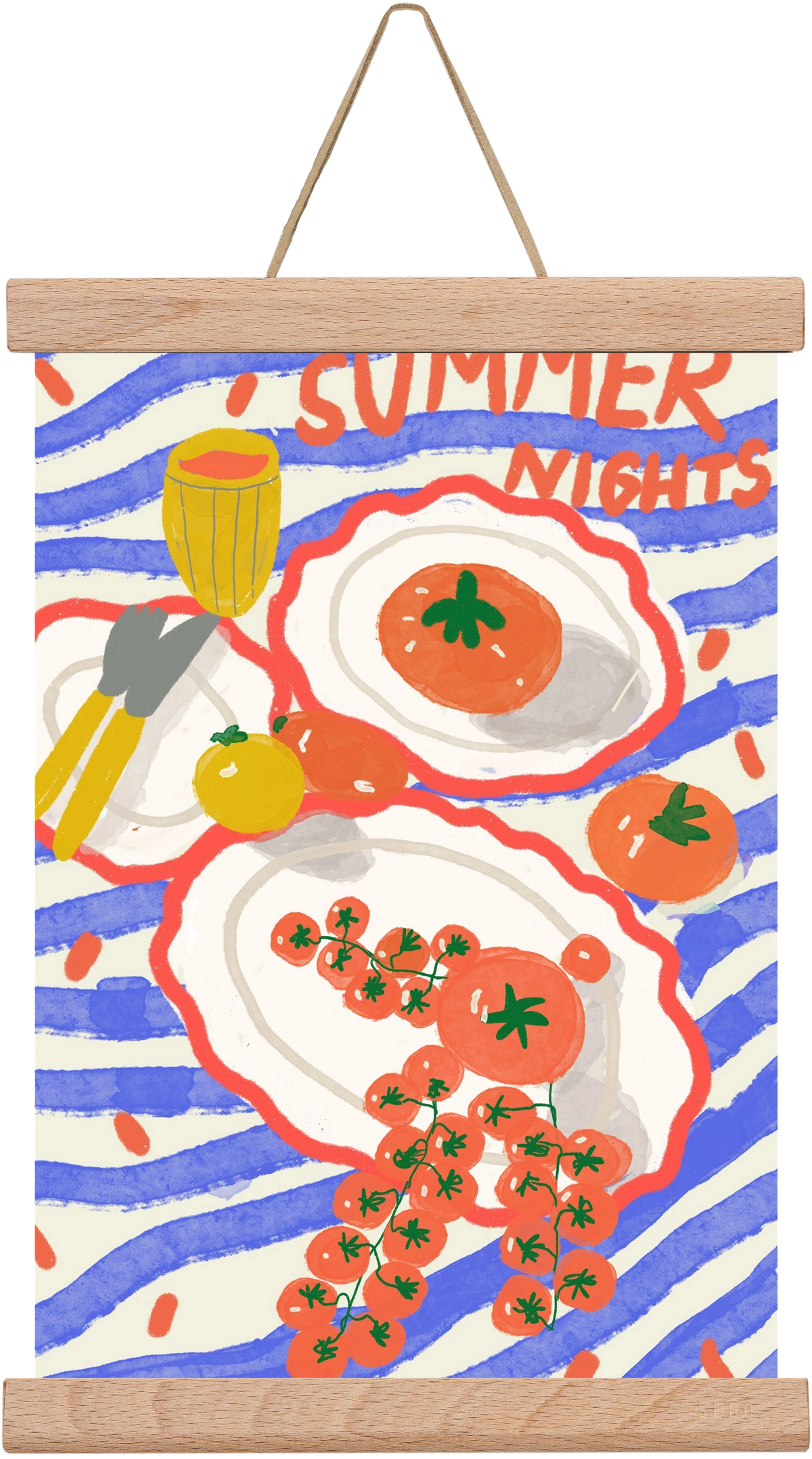 Summer Nights , 20x30 cm (20x30 cm), Tölgy akasztó