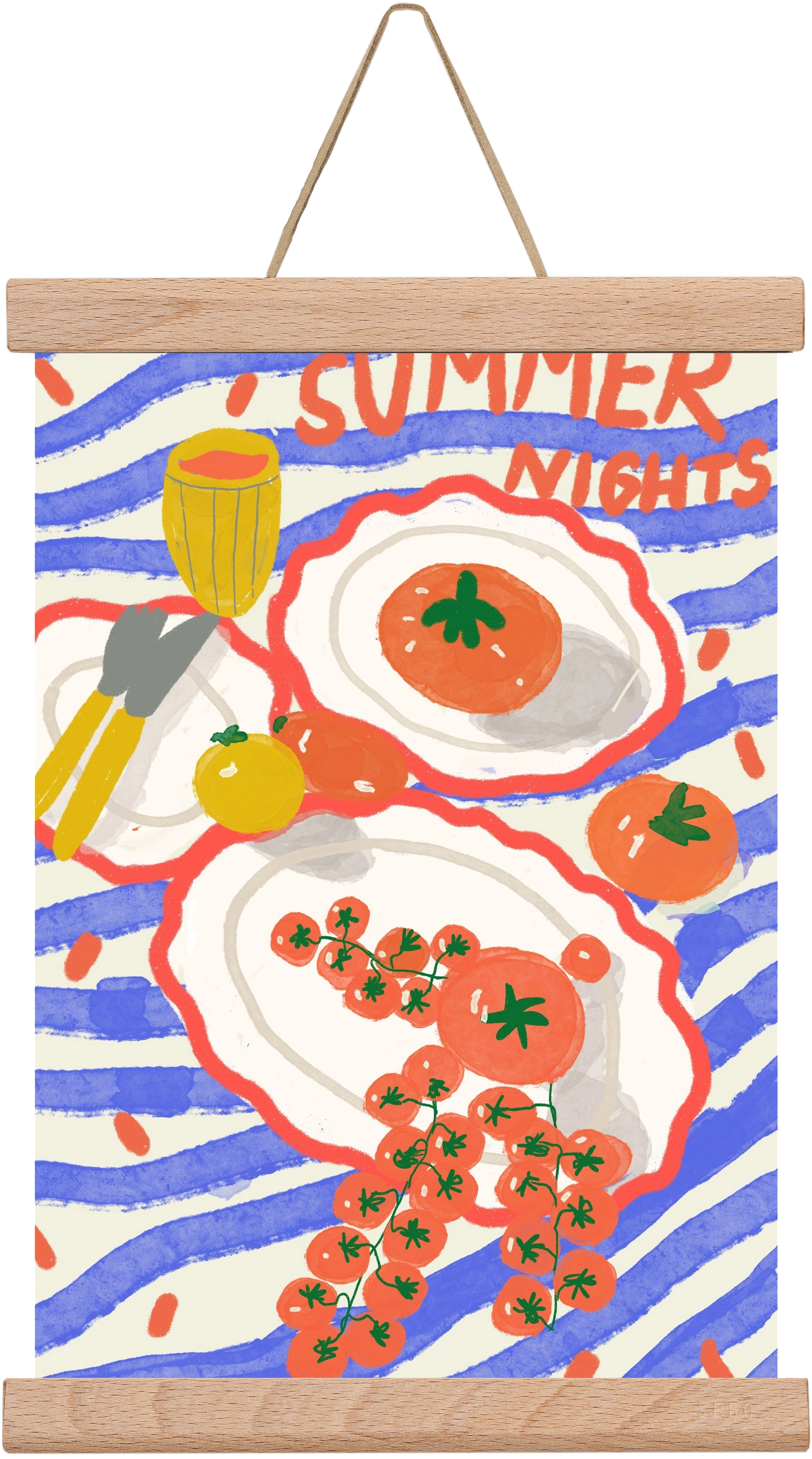 Summer Nights , 20x30 cm (20x30 cm), Tölgy akasztó