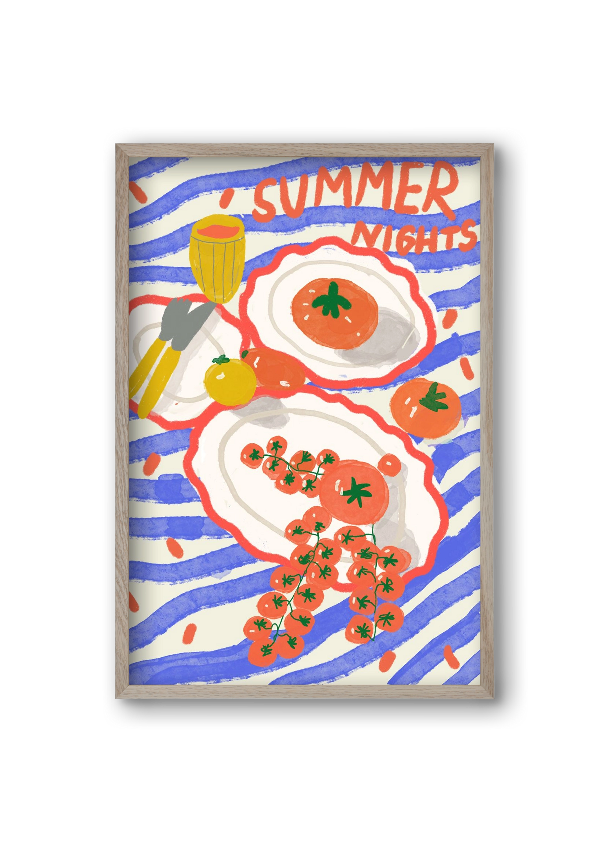 Summer Nights , 20x30 cm (20x30 cm), Tölgy keret