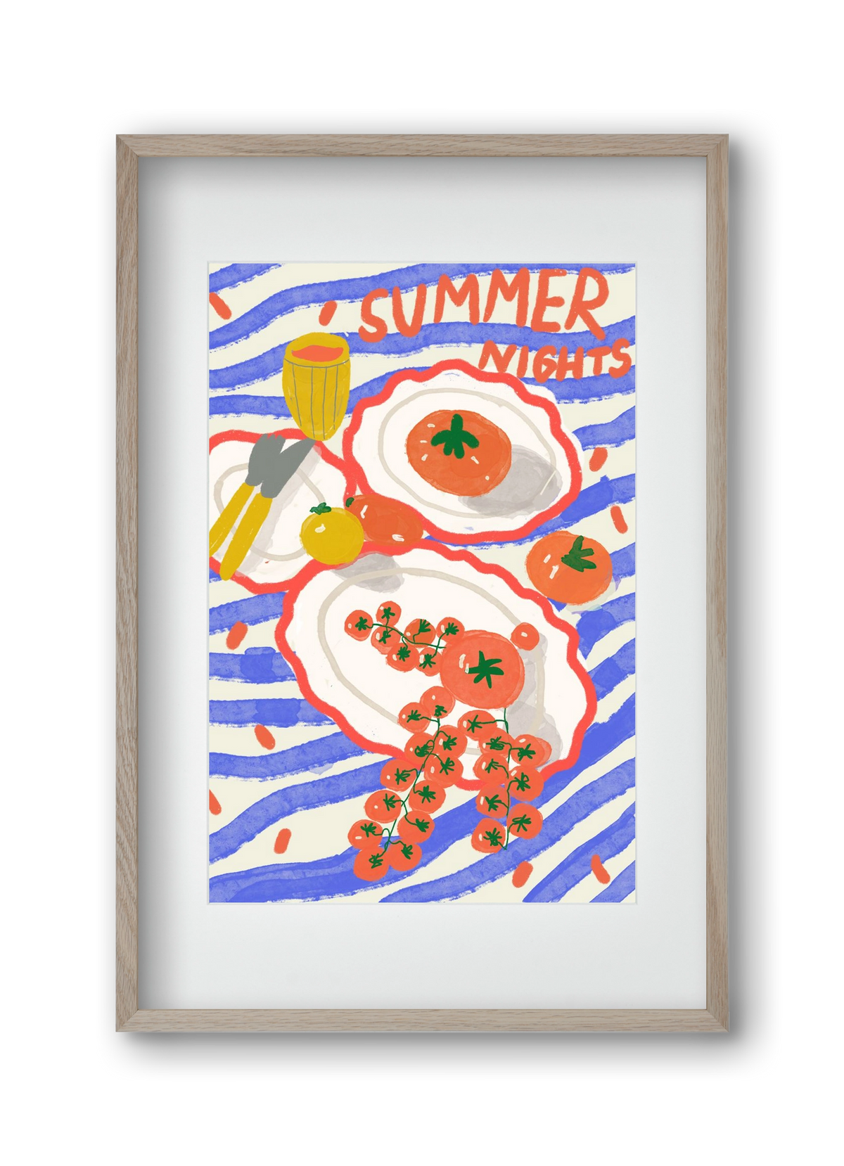 Summer Nights , 30x45 cm (20x30 cm), Tölgy keret, paszpartuval