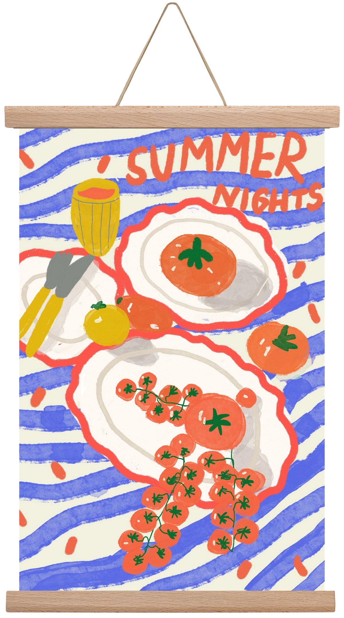 Summer Nights , 30x45 cm (30x45 cm), Tölgy akasztó