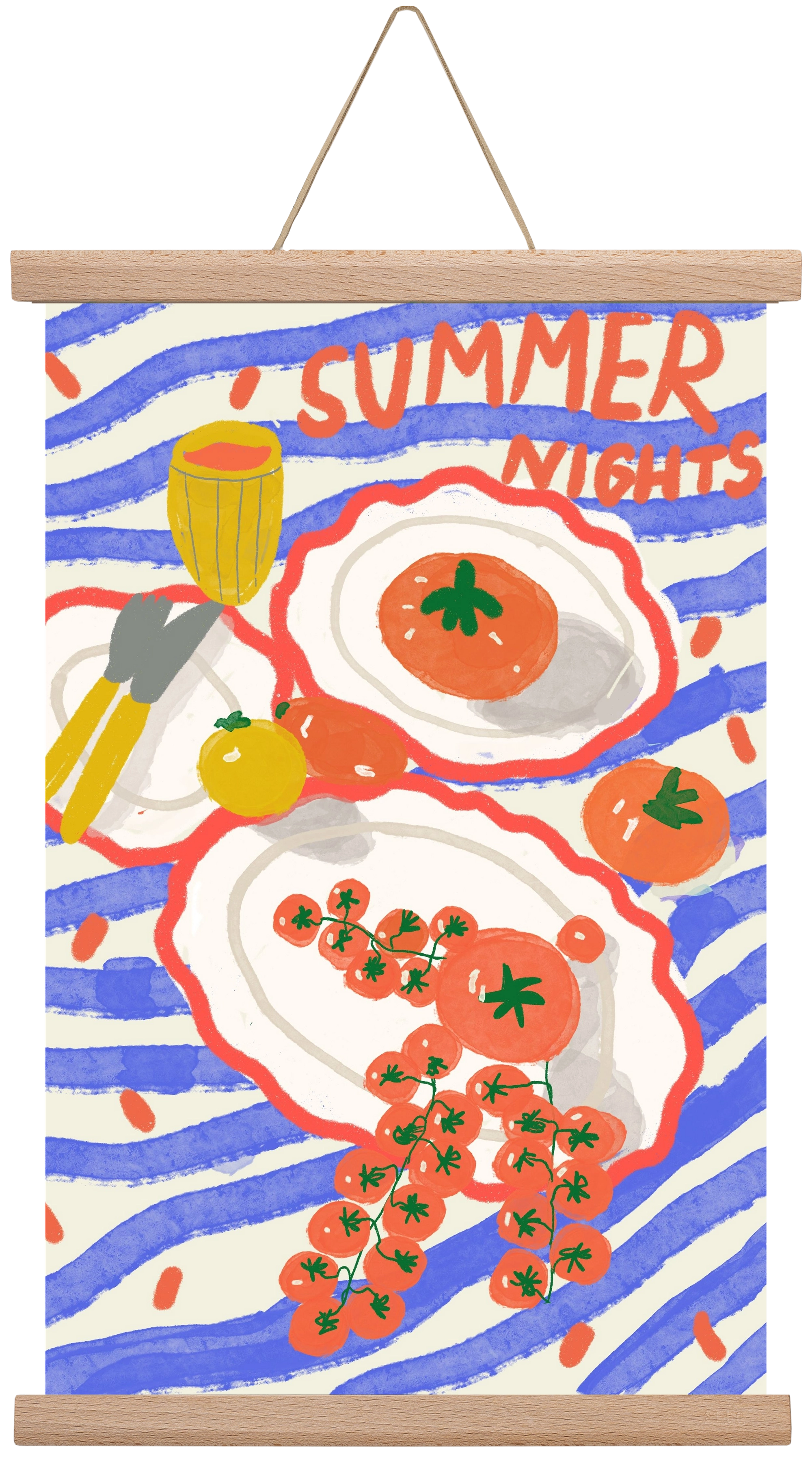 Summer Nights , 30x45 cm (30x45 cm), Tölgy akasztó