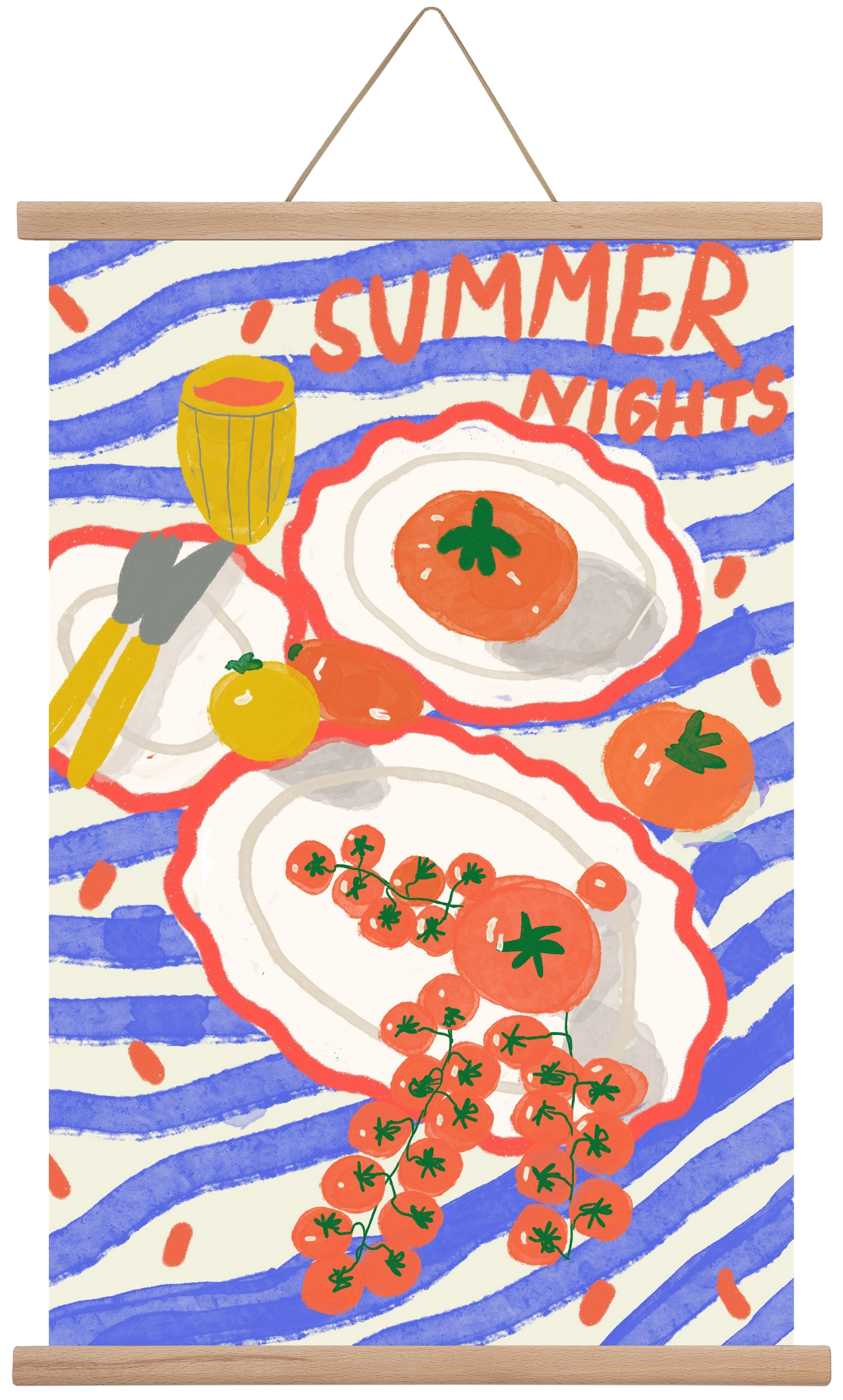 Summer Nights , 40x60 cm (40x60 cm), Tölgy akasztó