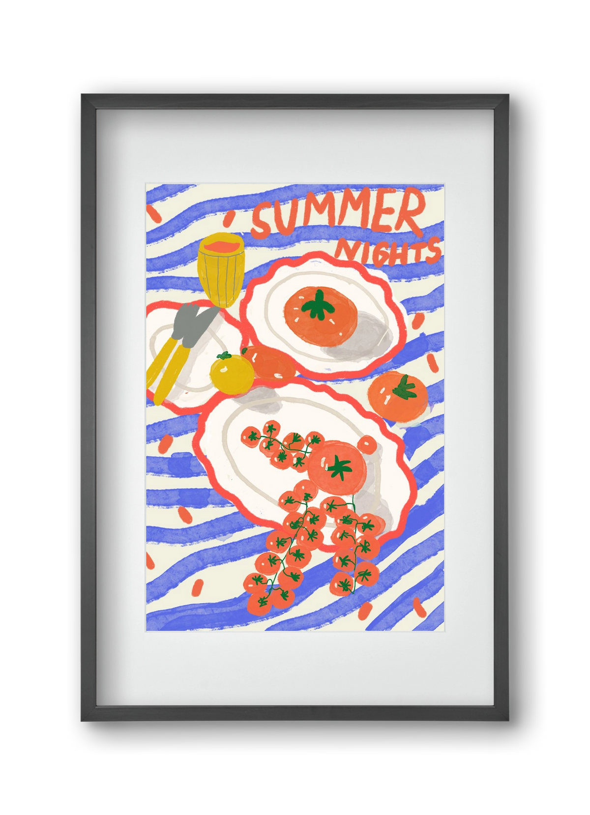 Summer Nights , 30x45 cm (20x30 cm), Fekete keret, paszpartuval