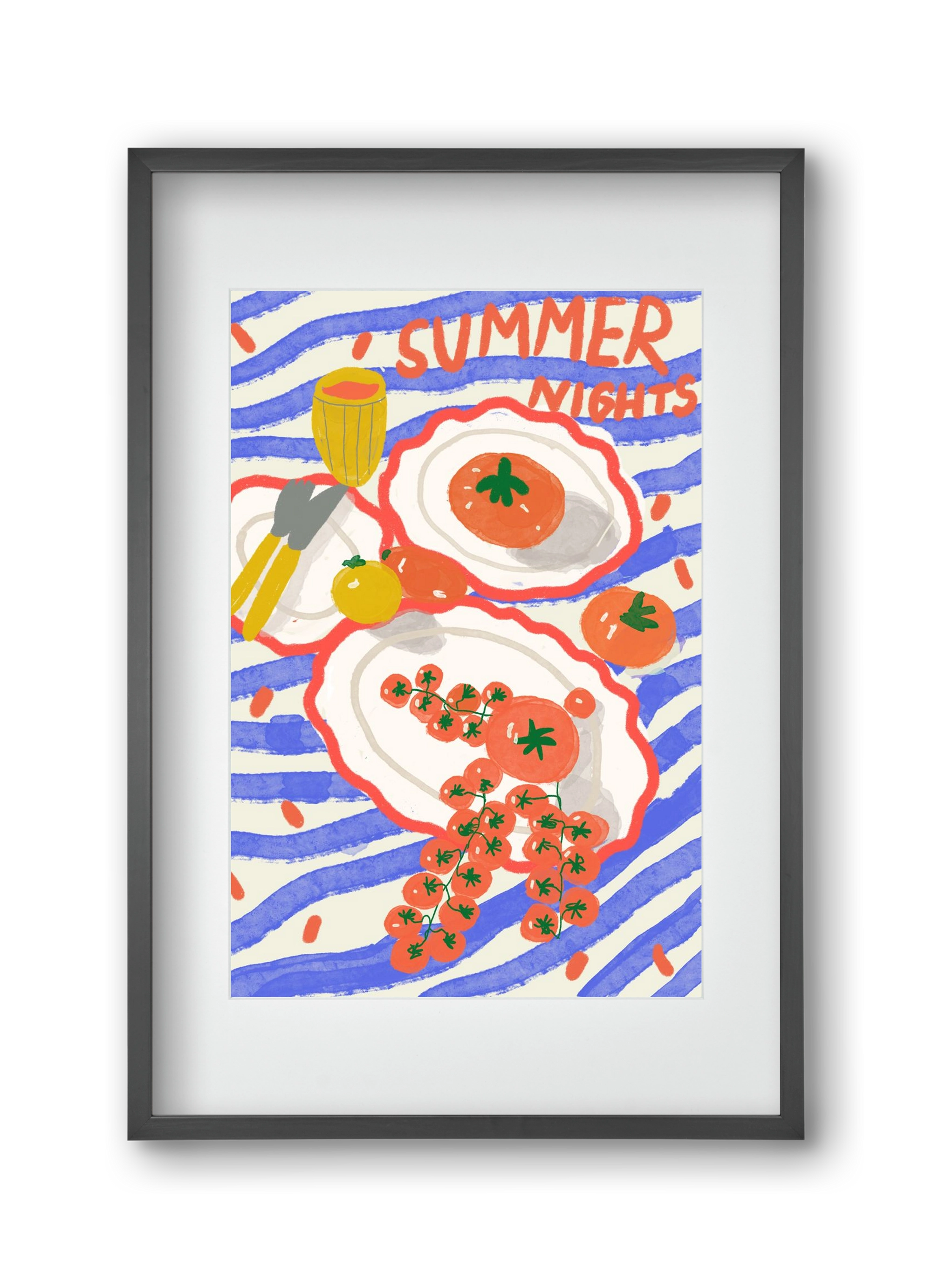 Summer Nights , 30x45 cm (20x30 cm), Fekete keret, paszpartuval