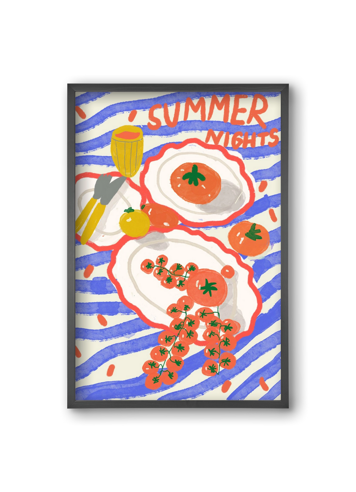 Summer Nights , 20x30 cm (20x30 cm), Fekete keret