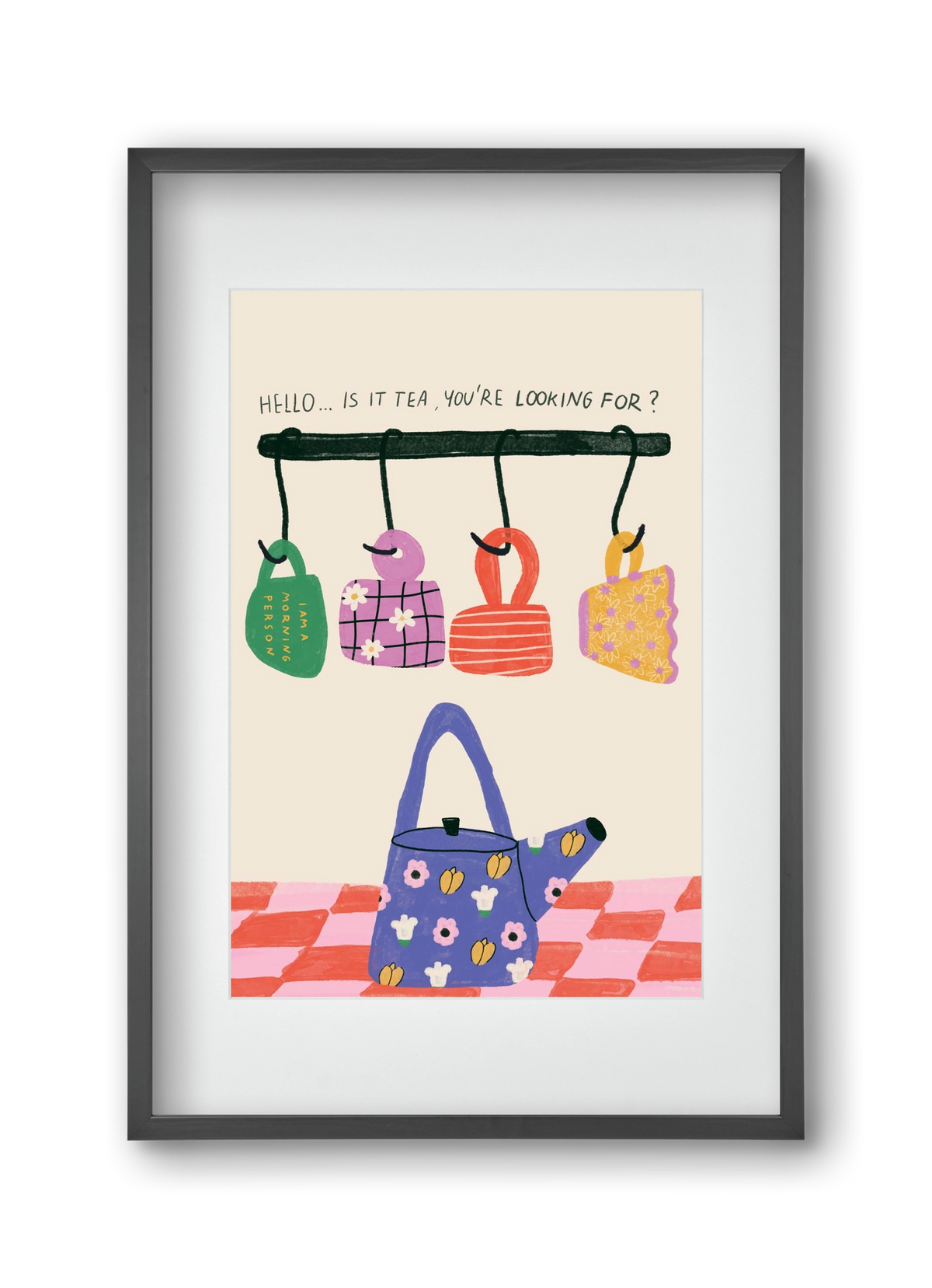 Tea Lover , 30x45 cm (20x30 cm), Fekete keret, paszpartuval