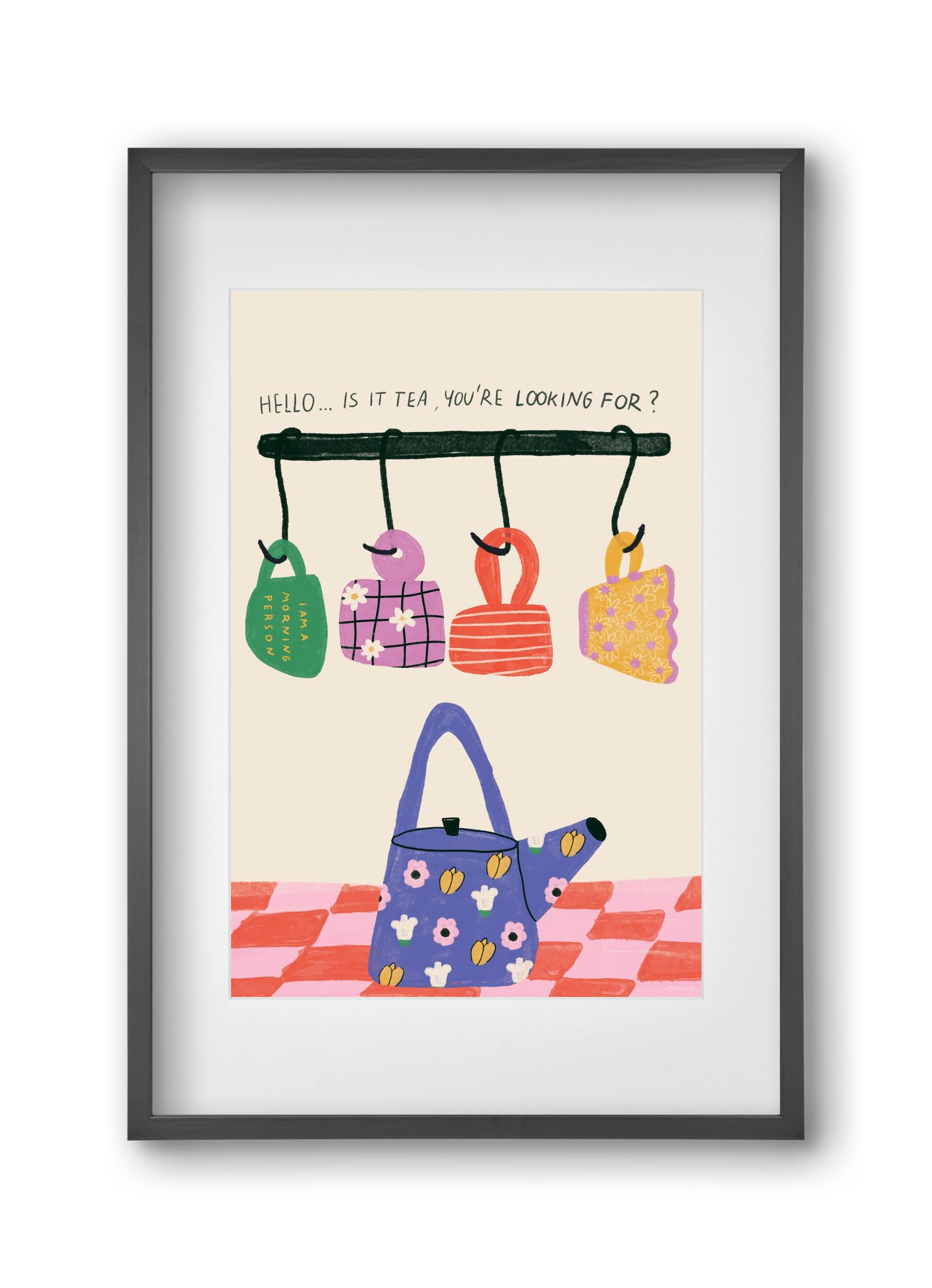 Tea Lover , 30x45 cm (20x30 cm), Fekete keret, paszpartuval