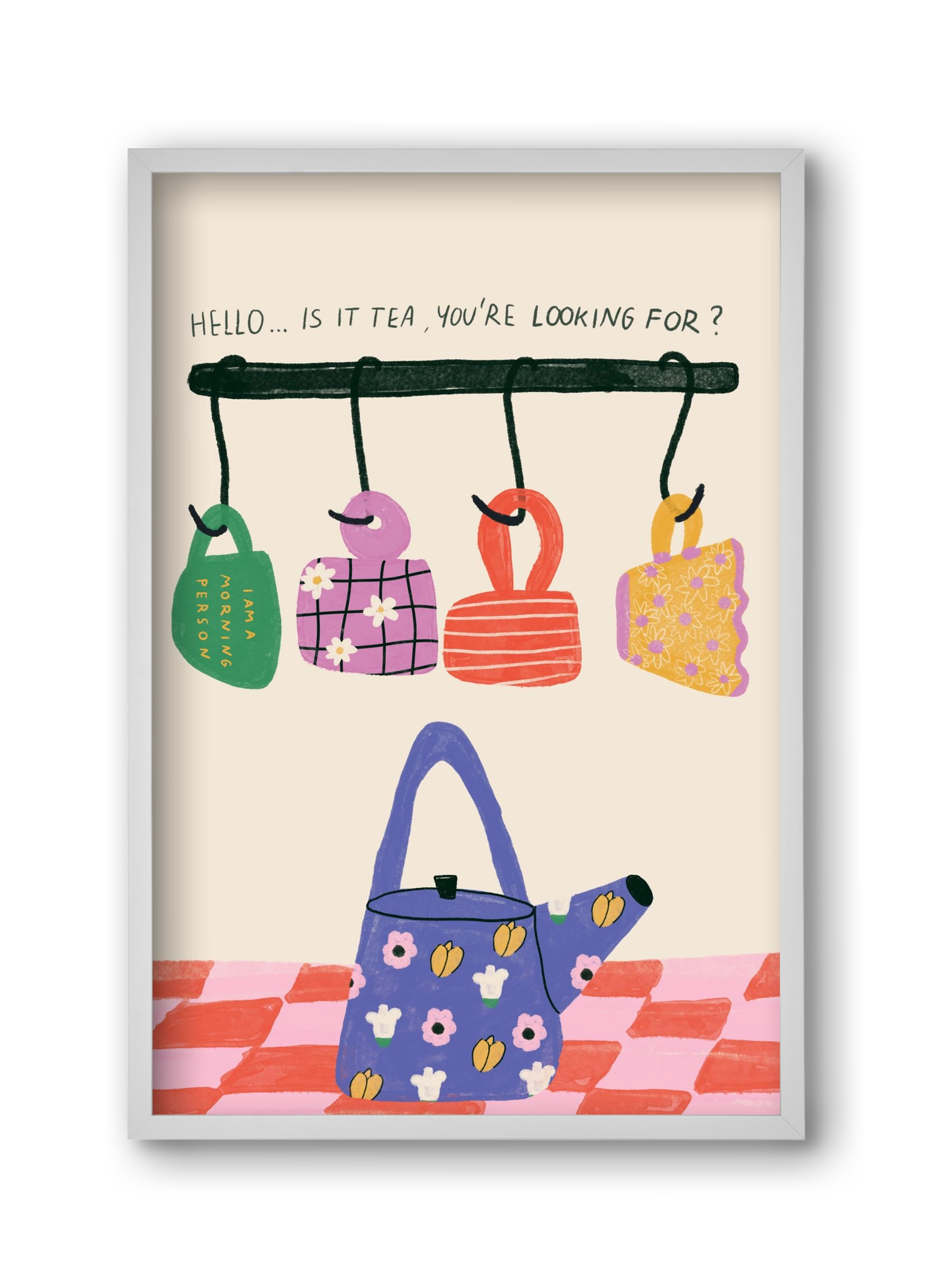 Tea Lover , 30x45 cm (30x45 cm), Fehér keret