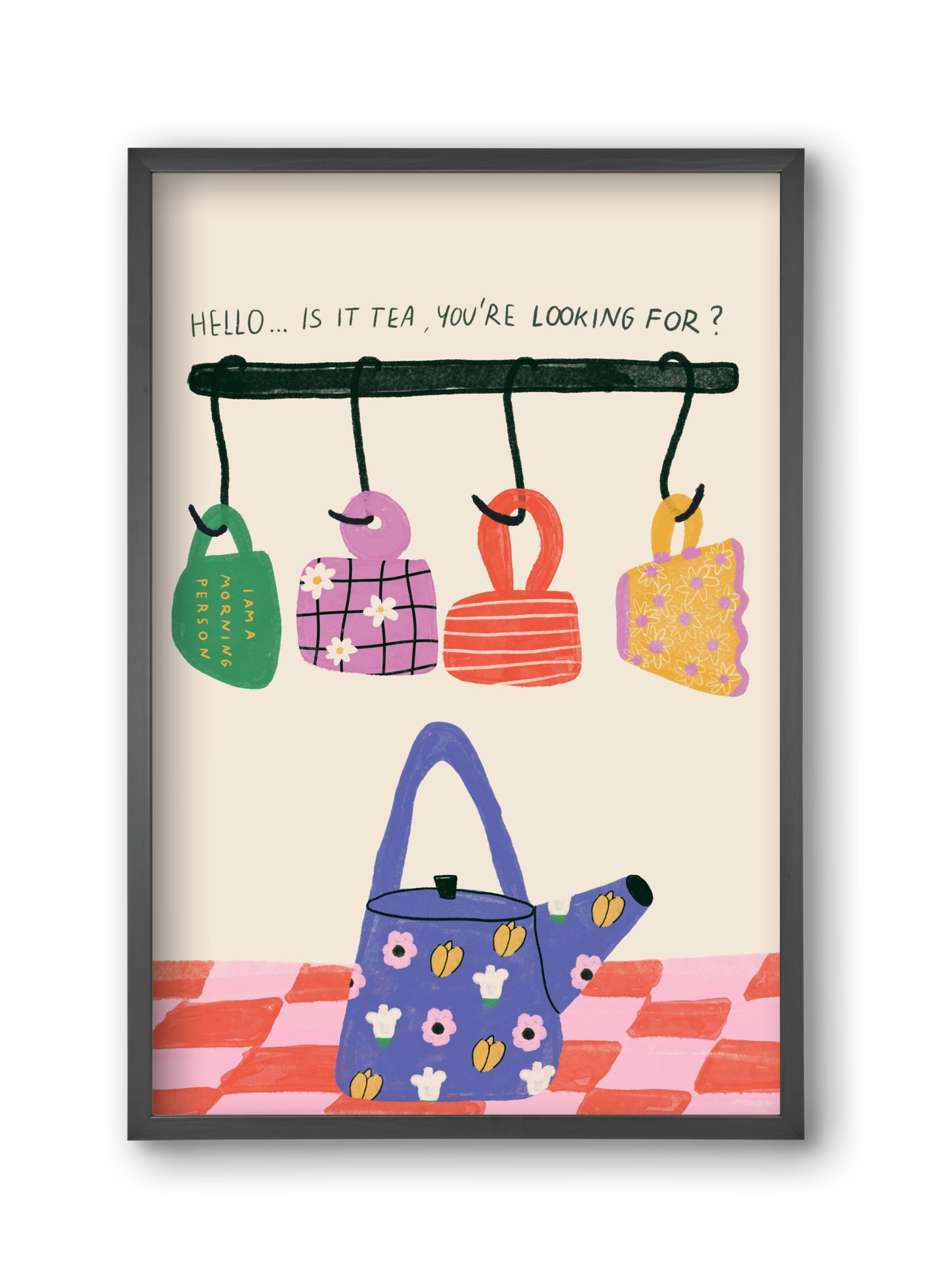 Tea Lover , 30x45 cm (30x45 cm), Fekete keret