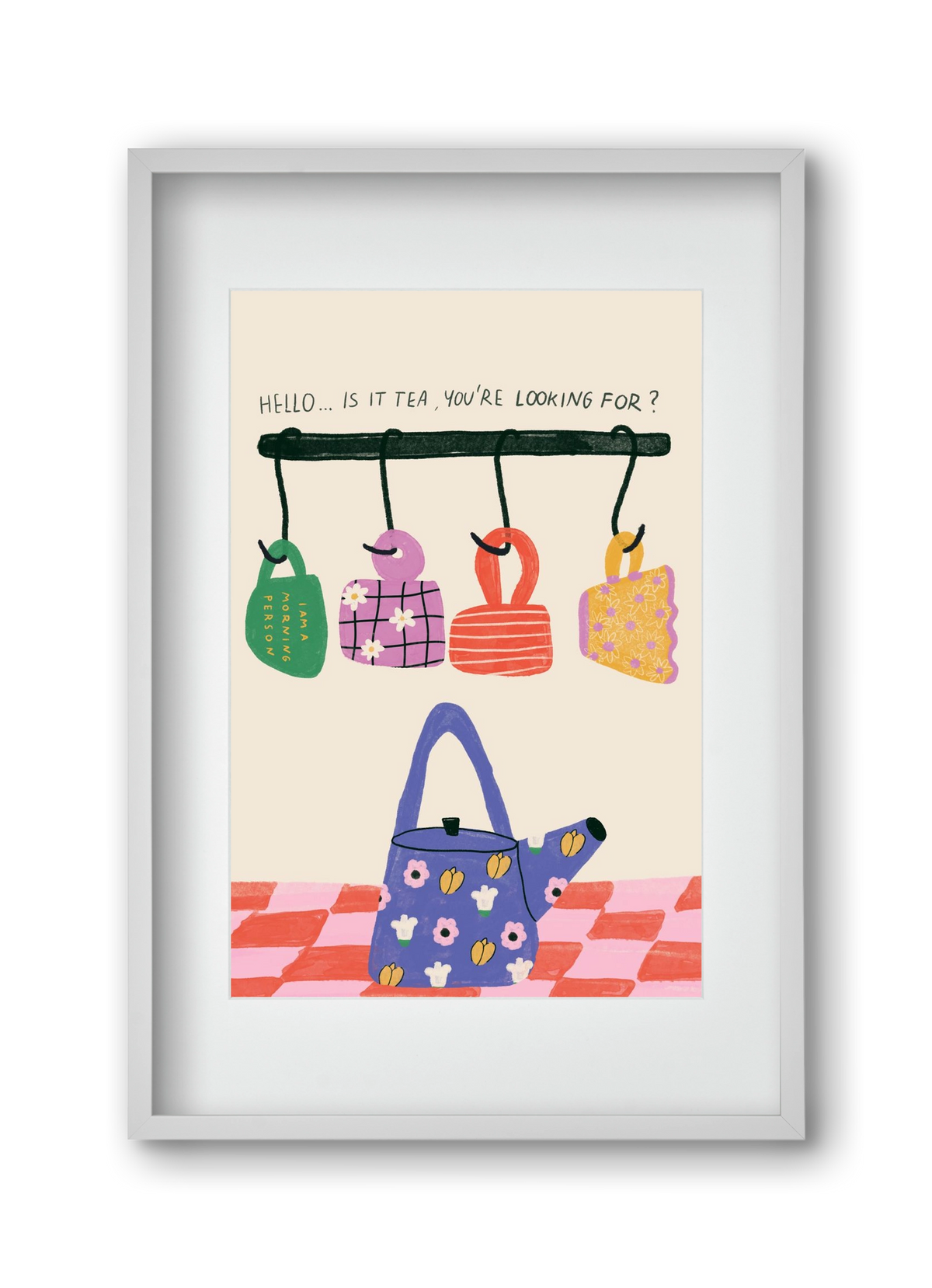 Tea Lover , 30x45 cm (20x30 cm), Fehér keret, paszpartuval