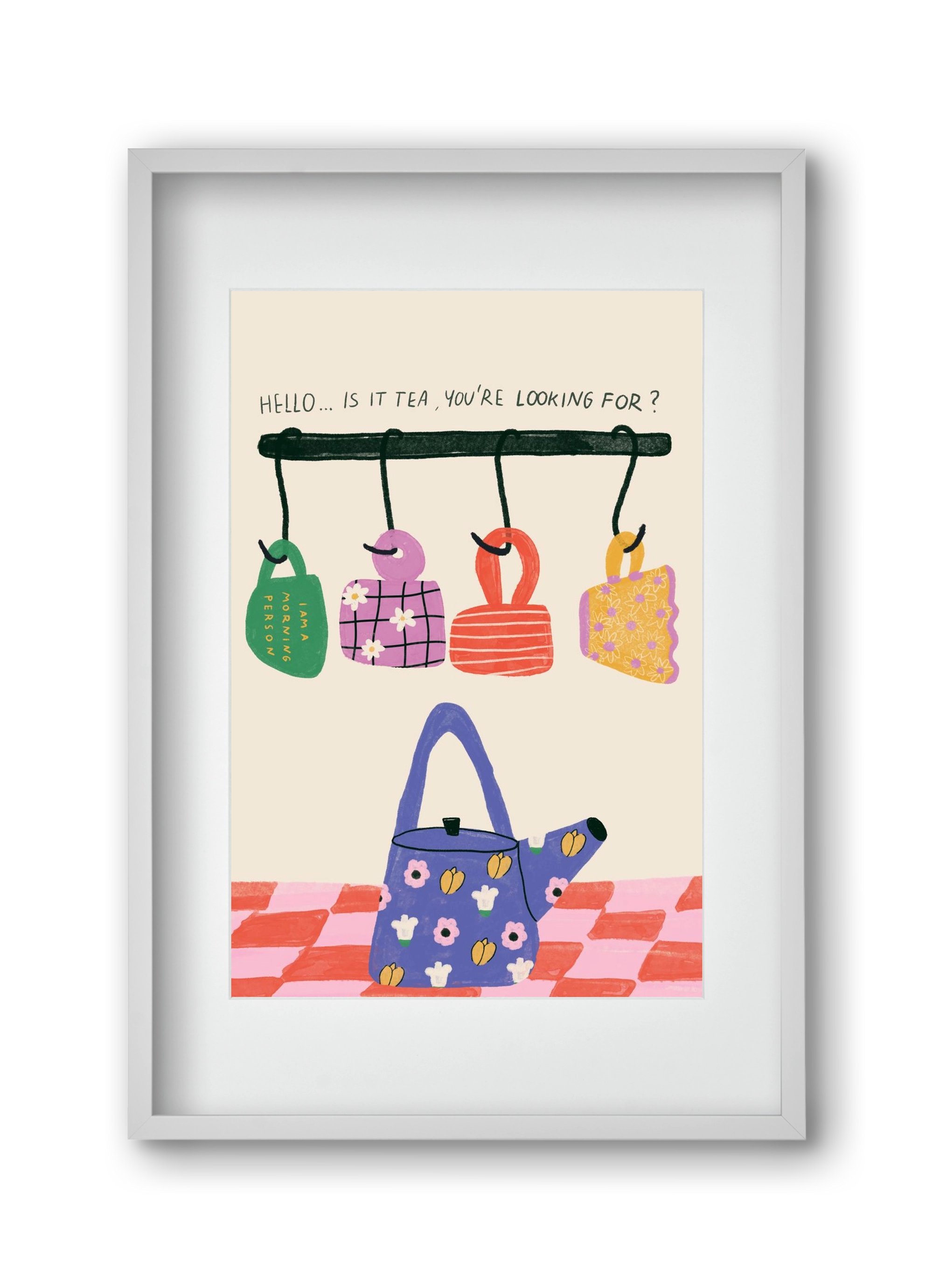 Tea Lover , 30x45 cm (20x30 cm), Fehér keret, paszpartuval