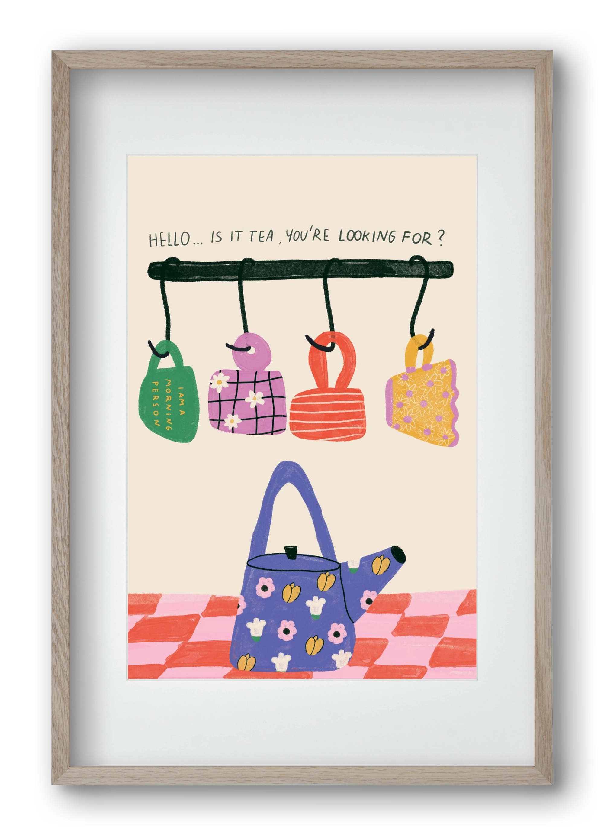 Tea Lover , 40x60 cm (30x45 cm), Tölgy keret, paszpartuval