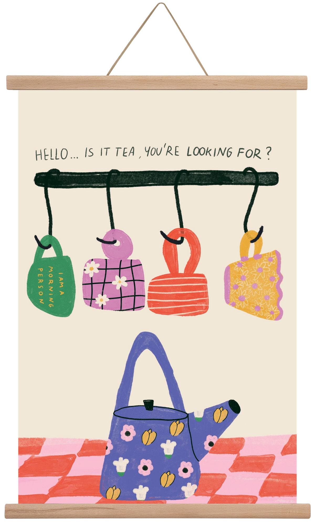 Tea Lover , 40x60 cm (40x60 cm), Tölgy akasztó