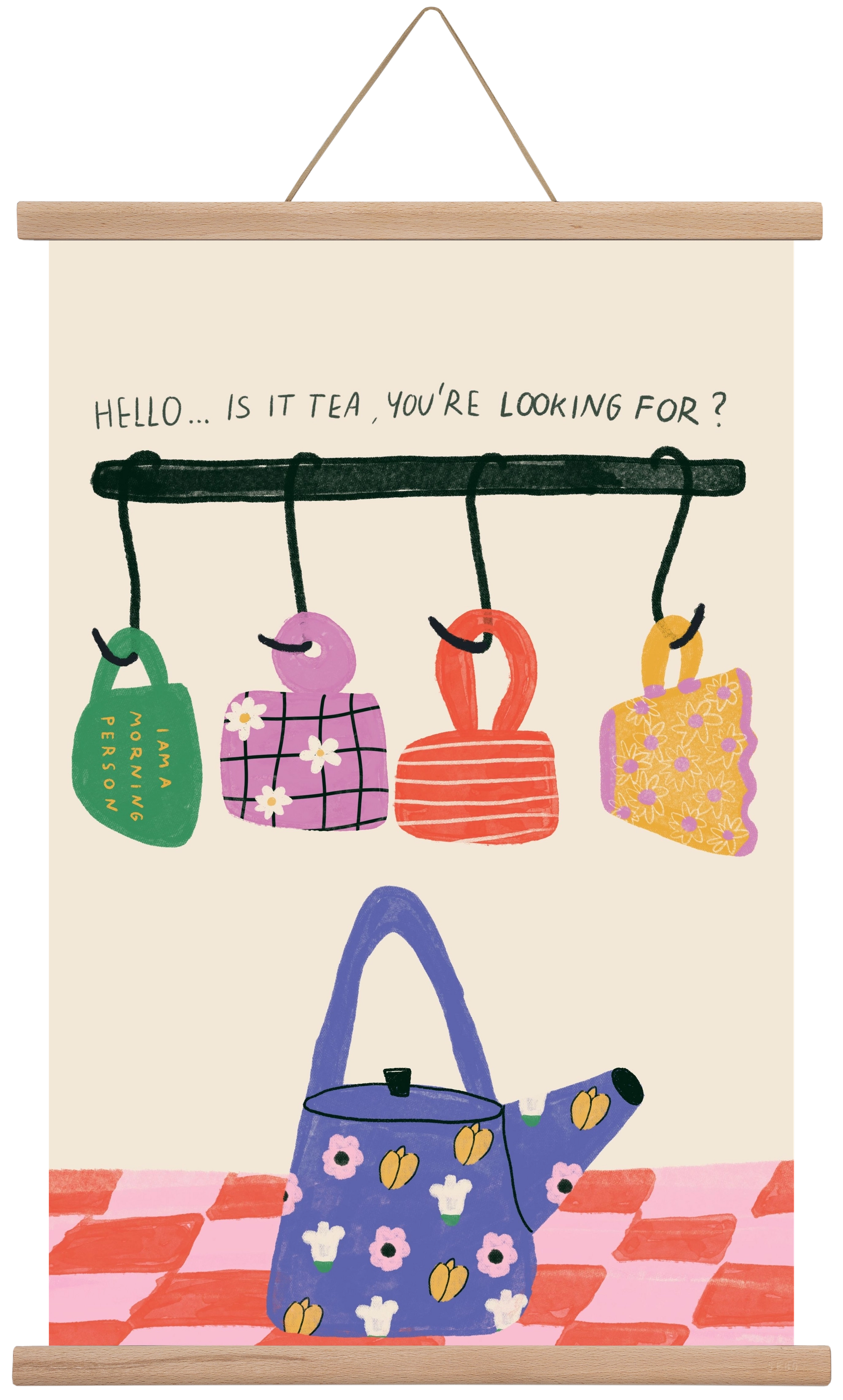 Tea Lover , 40x60 cm (40x60 cm), Tölgy akasztó