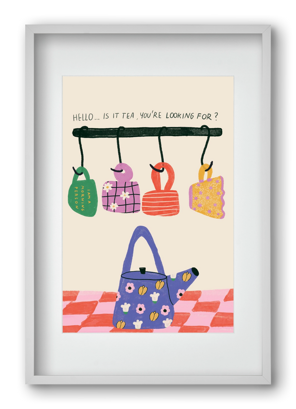 Tea Lover , 40x60 cm (30x45 cm), Fehér keret, paszpartuval