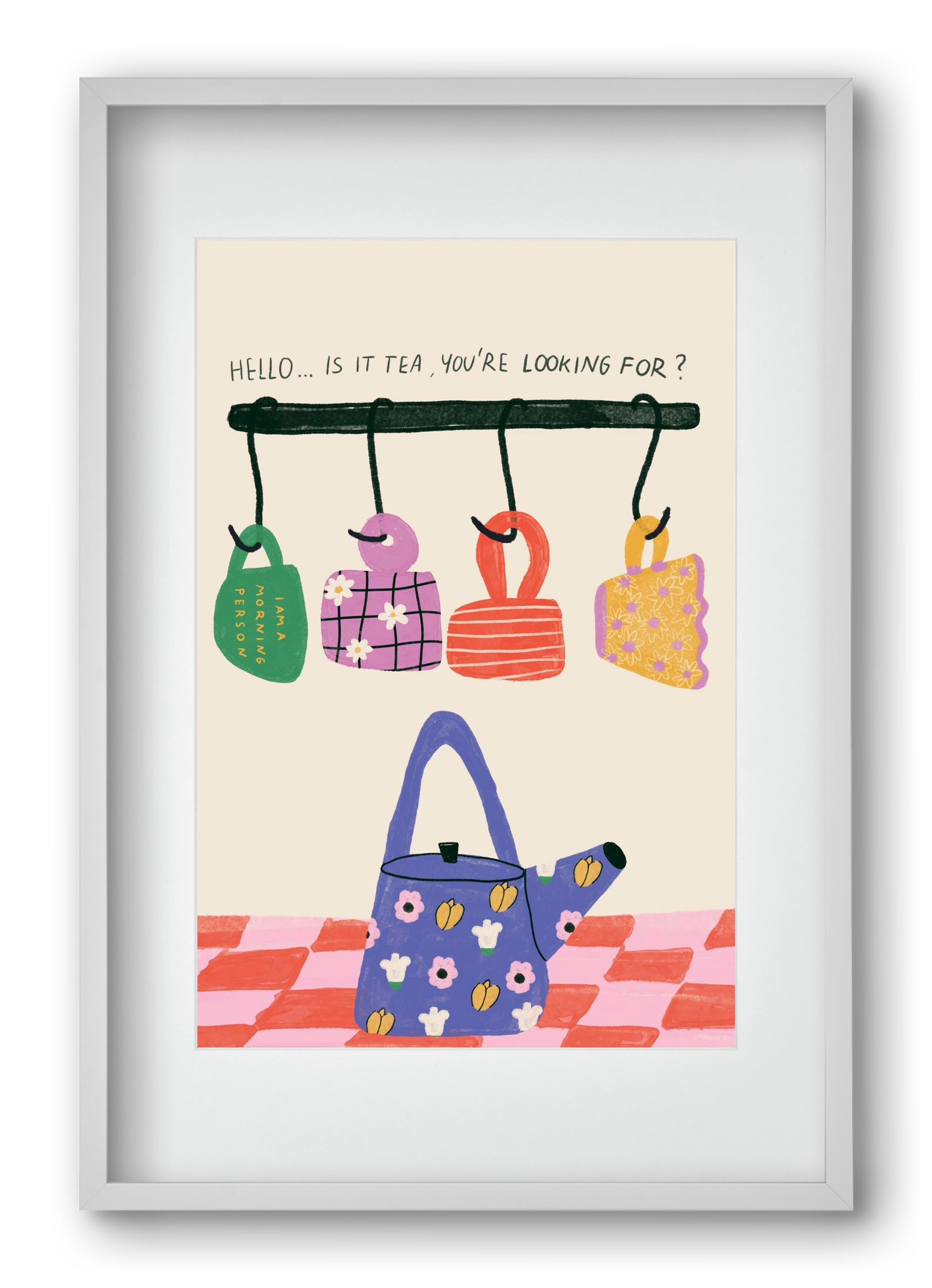 Tea Lover , 40x60 cm (30x45 cm), Fehér keret, paszpartuval