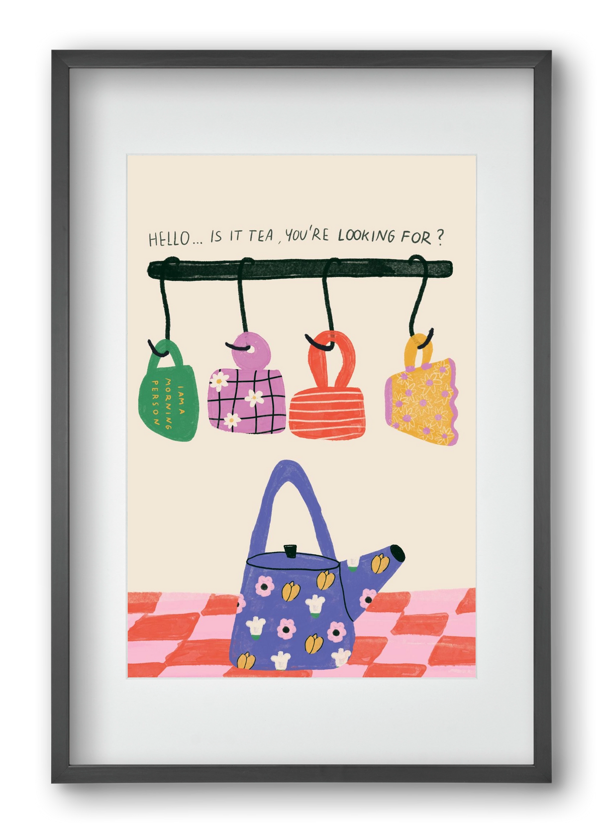 Tea Lover , 40x60 cm (30x45 cm), Fekete keret, paszpartuval