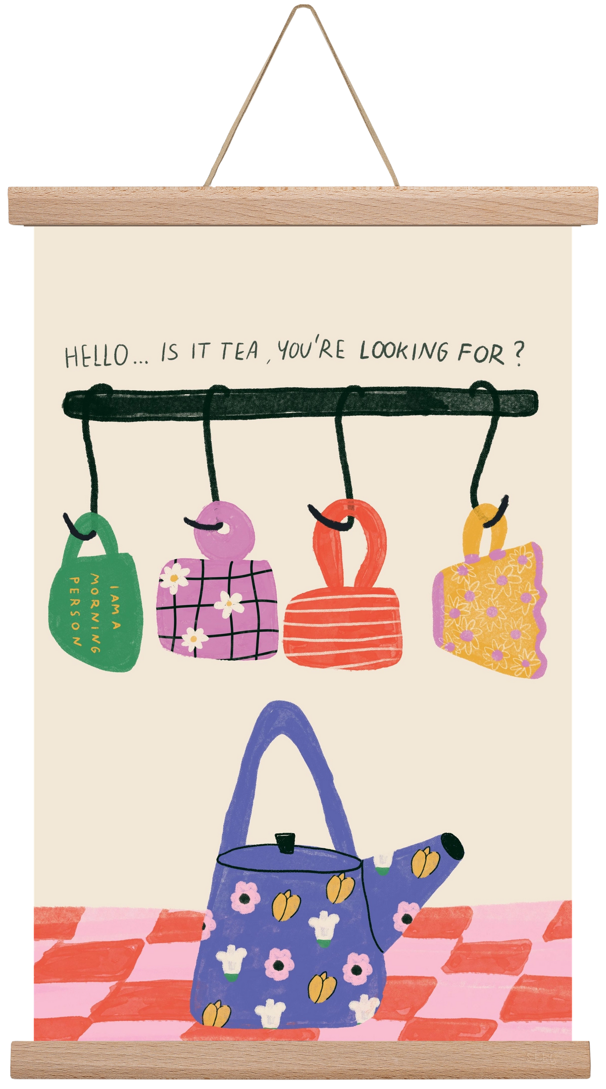 Tea Lover , 30x45 cm (30x45 cm), Tölgy akasztó