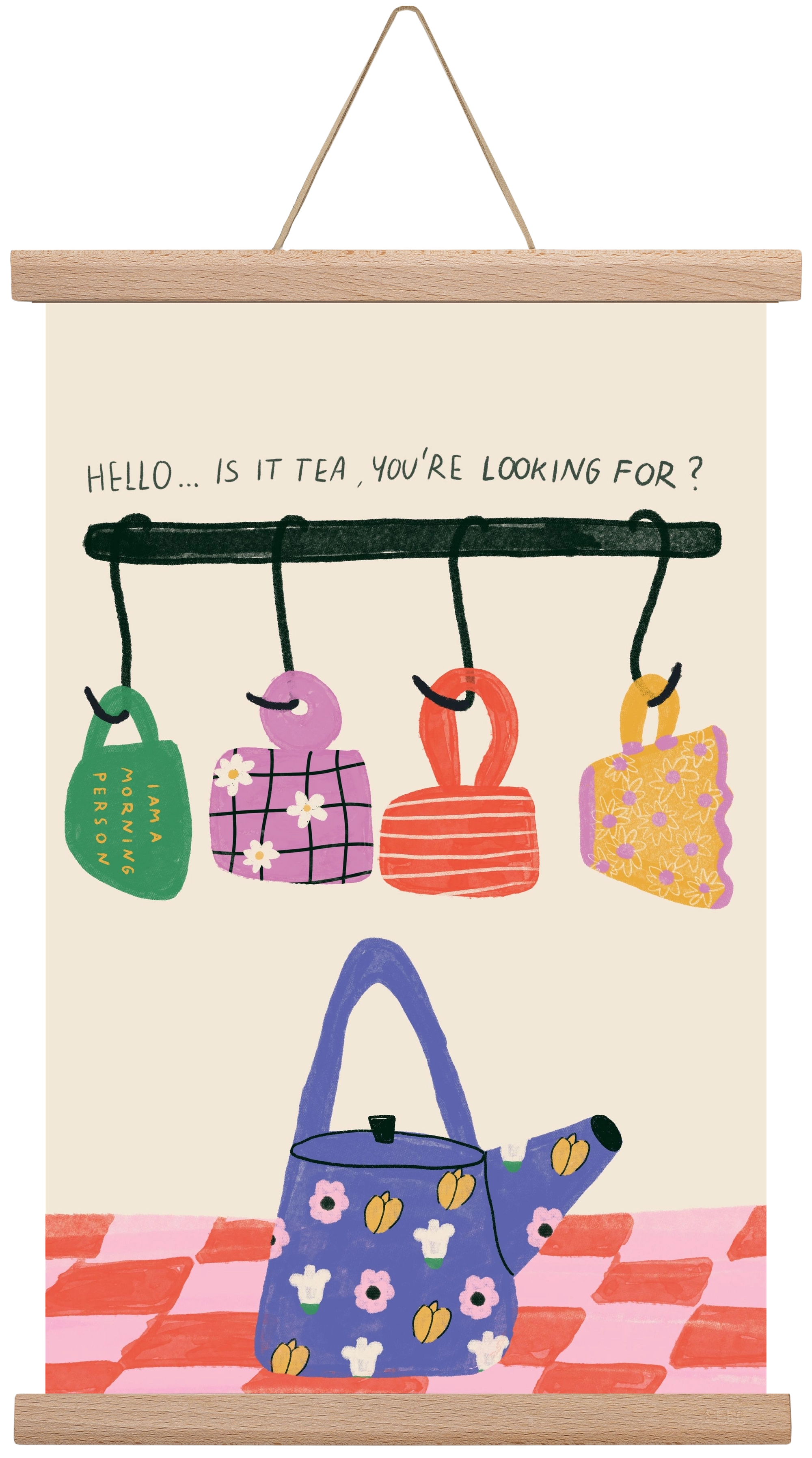 Tea Lover , 30x45 cm (30x45 cm), Tölgy akasztó