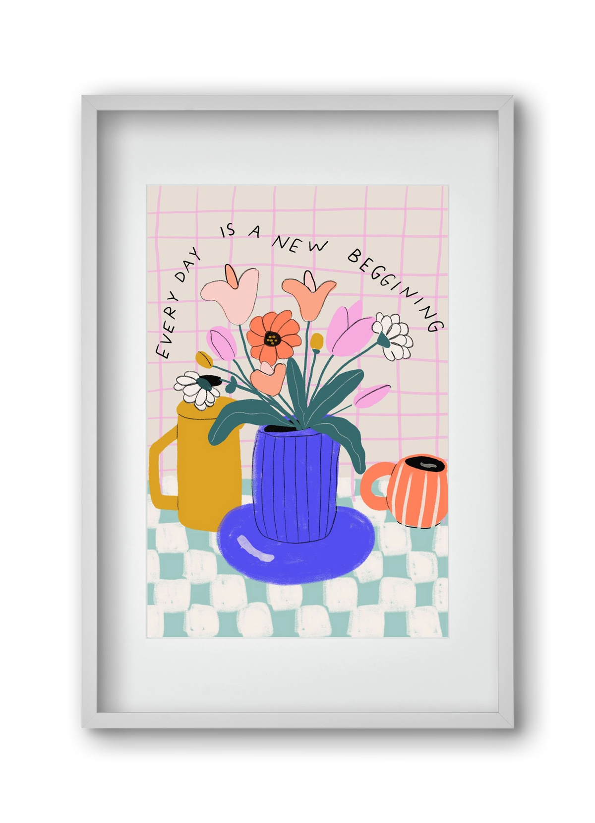 New Beginning , 30x45 cm (20x30 cm), Fehér keret, paszpartuval