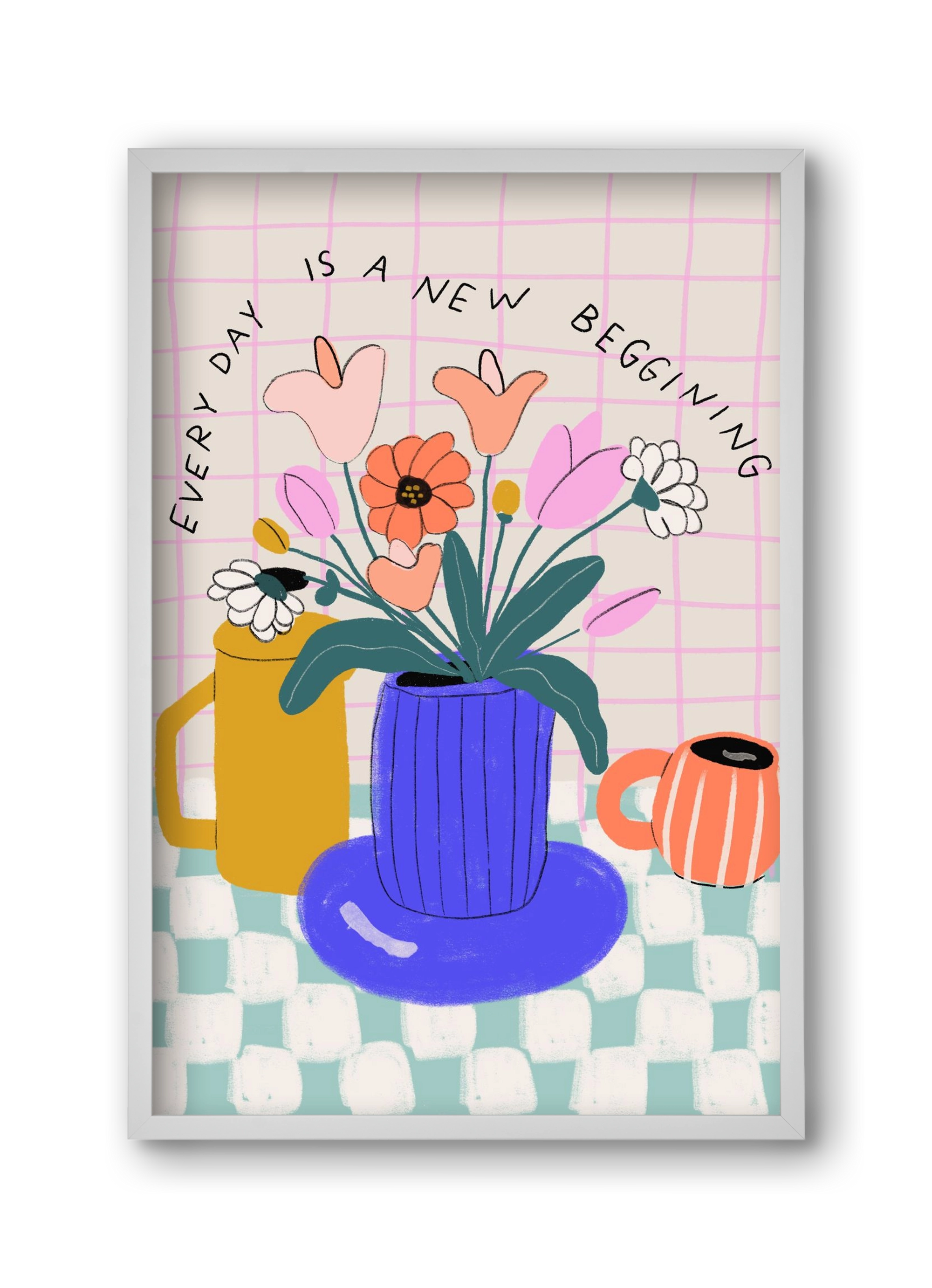 New Beginning , 30x45 cm (30x45 cm), Fehér keret