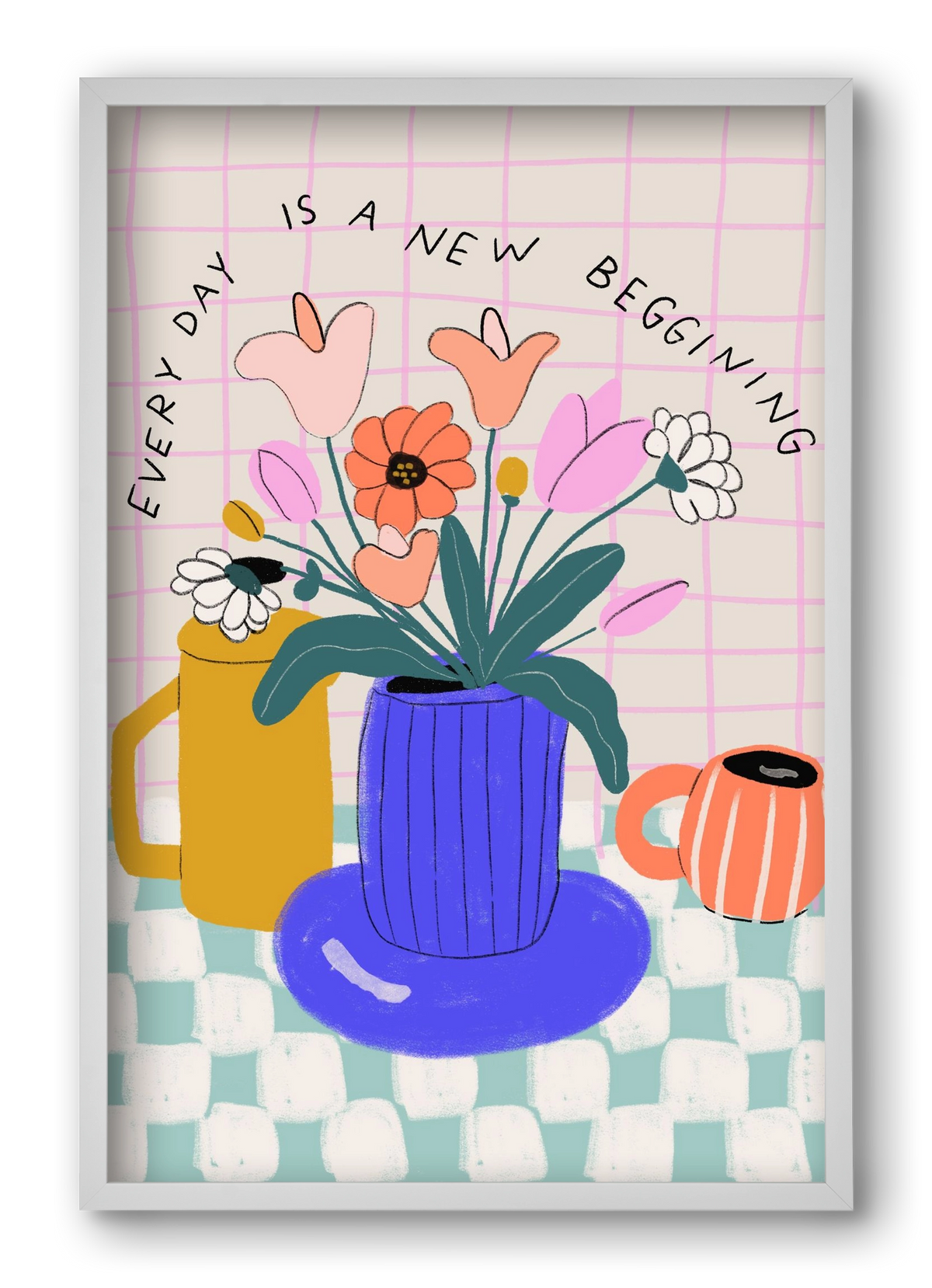 New Beginning , 40x60 cm (40x60 cm), Fehér keret