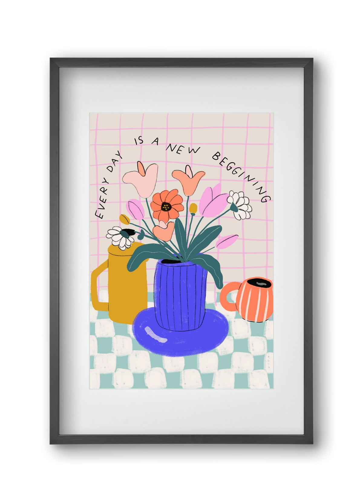 New Beginning , 30x45 cm (20x30 cm), Fekete keret, paszpartuval