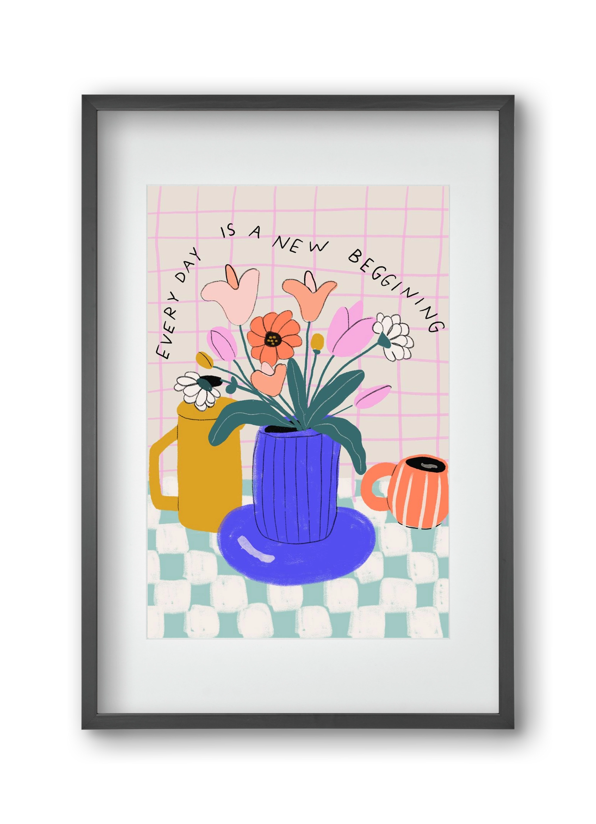 New Beginning , 30x45 cm (20x30 cm), Fekete keret, paszpartuval