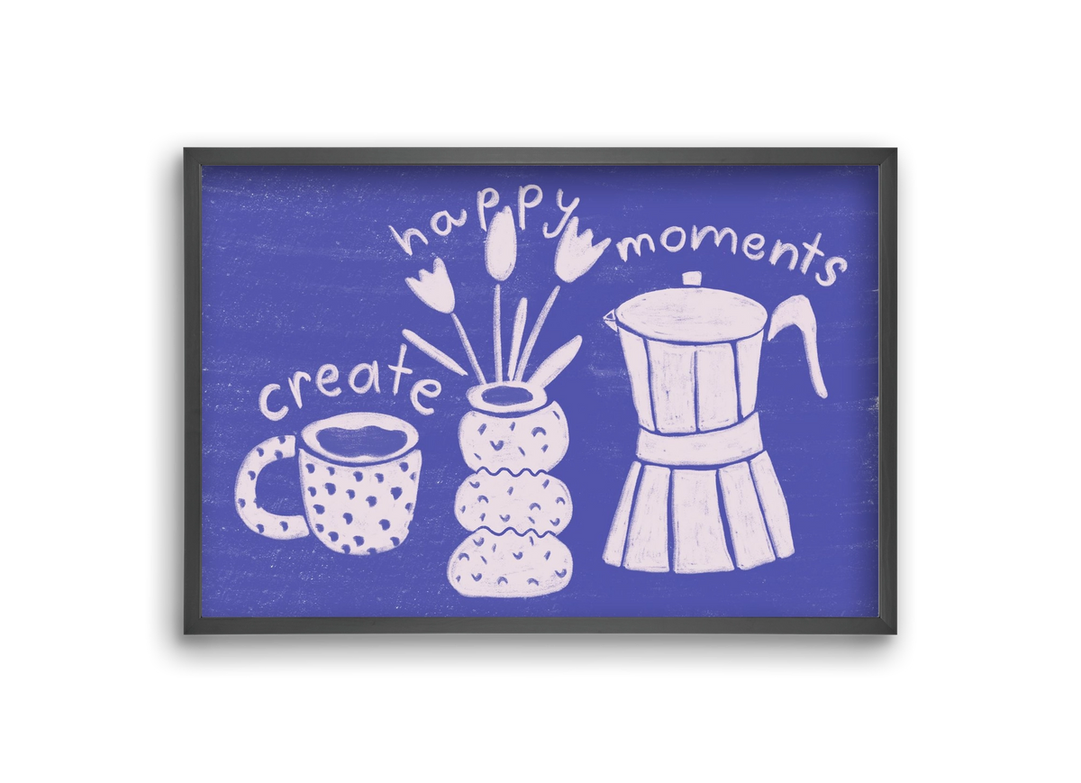 Happy Moments , 30x20 cm (30x20 cm), Fekete keret