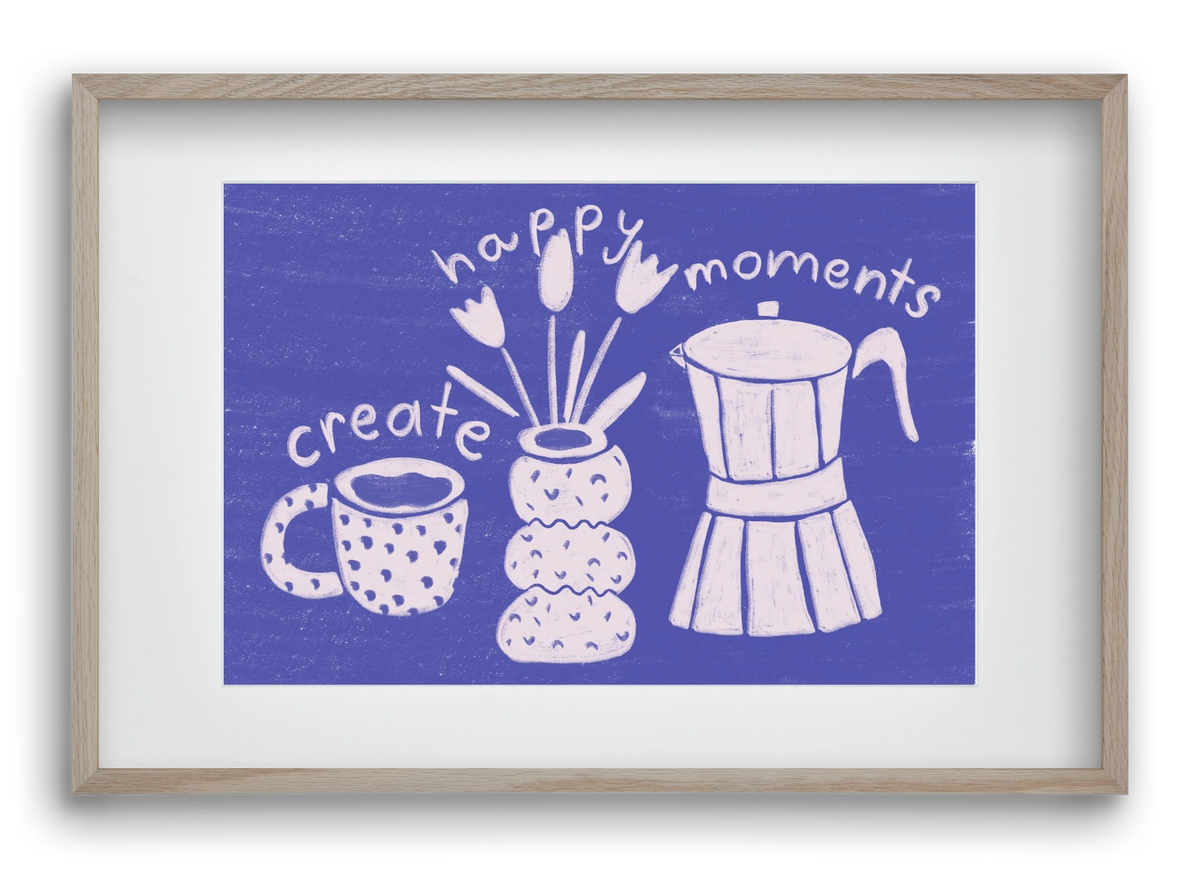 Happy Moments , 60x40 cm (45x30 cm), Tölgy keret, paszpartuval