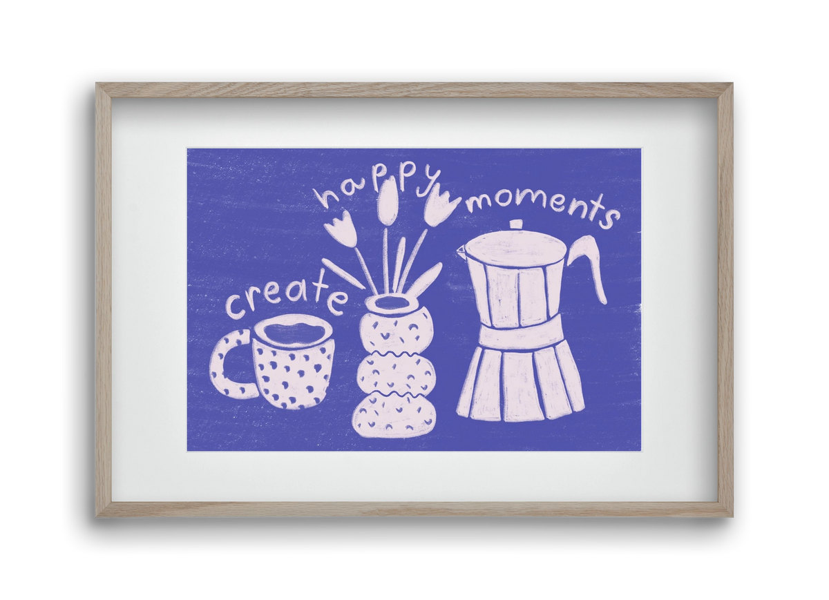 Happy Moments , 45x30 cm (30x20 cm), Tölgy keret, paszpartuval